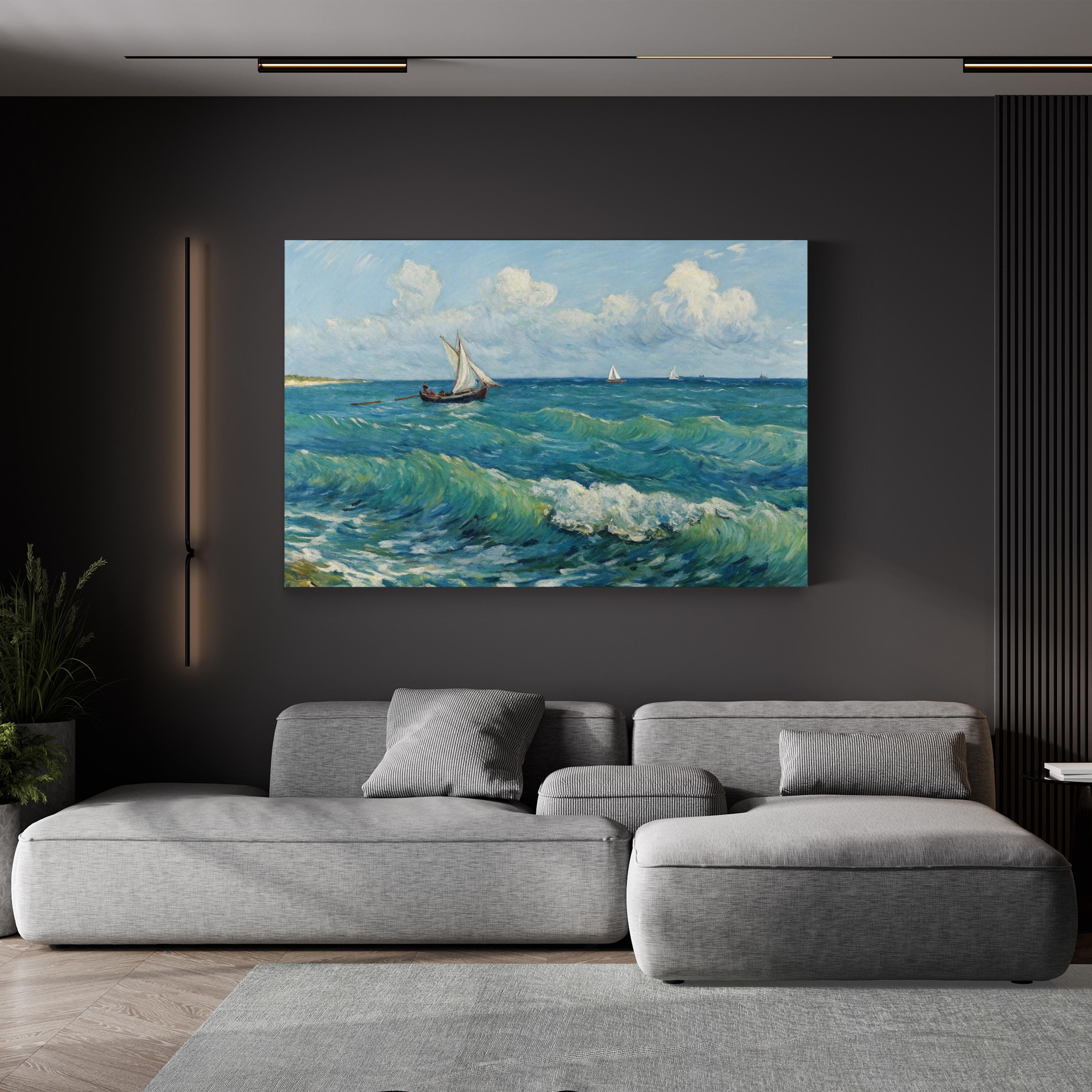 Seascape near Les Saintes-Maries-de-la-Mer, Provence France — Vincent van Gogh Coastal Canvas Print