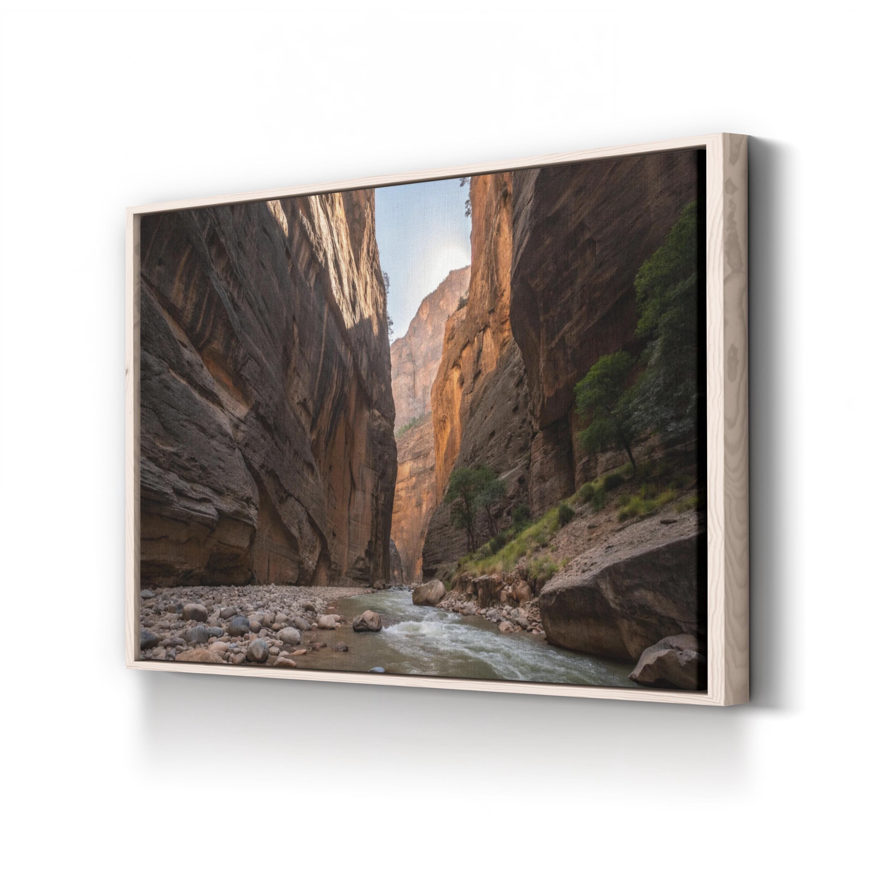 Zion Narrows Red Rock Canyon – Vintage Photography Wall Art | Landscape Canvas Print