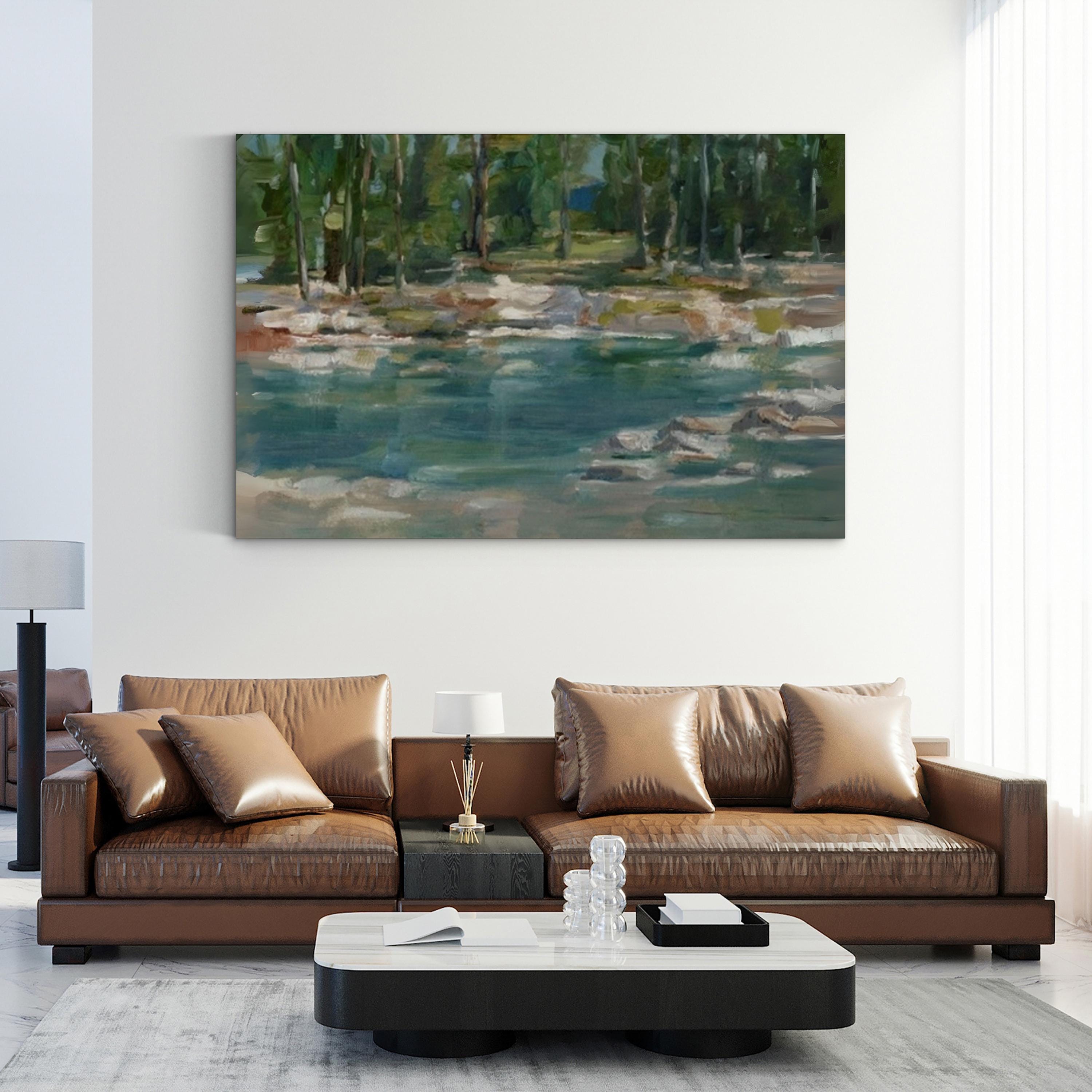 Northwestern Lake I – Ethan Harper Wall Art | Contemporary Abstract Landscape Canvas Print