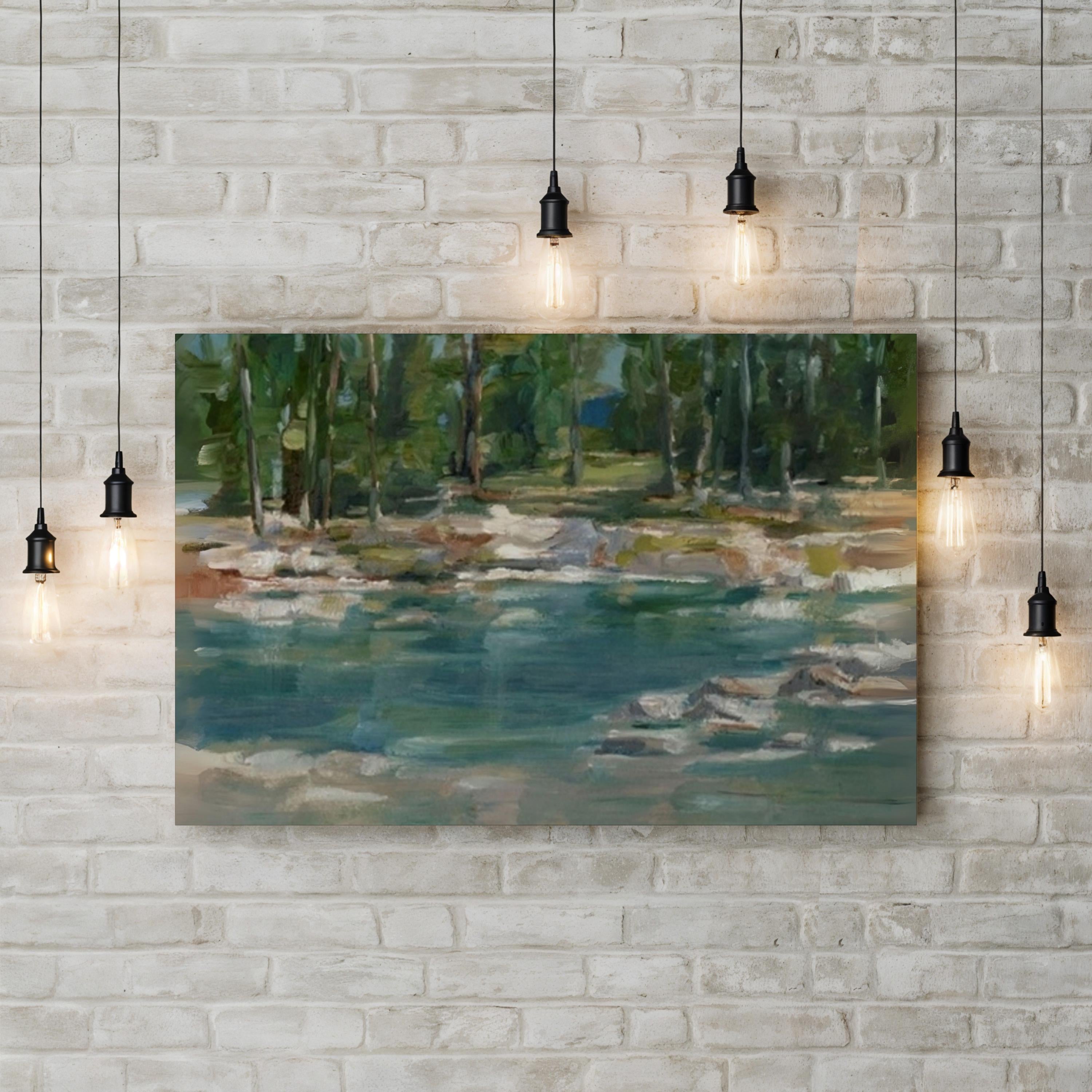 Northwestern Lake I – Ethan Harper Wall Art | Contemporary Abstract Landscape Canvas Print