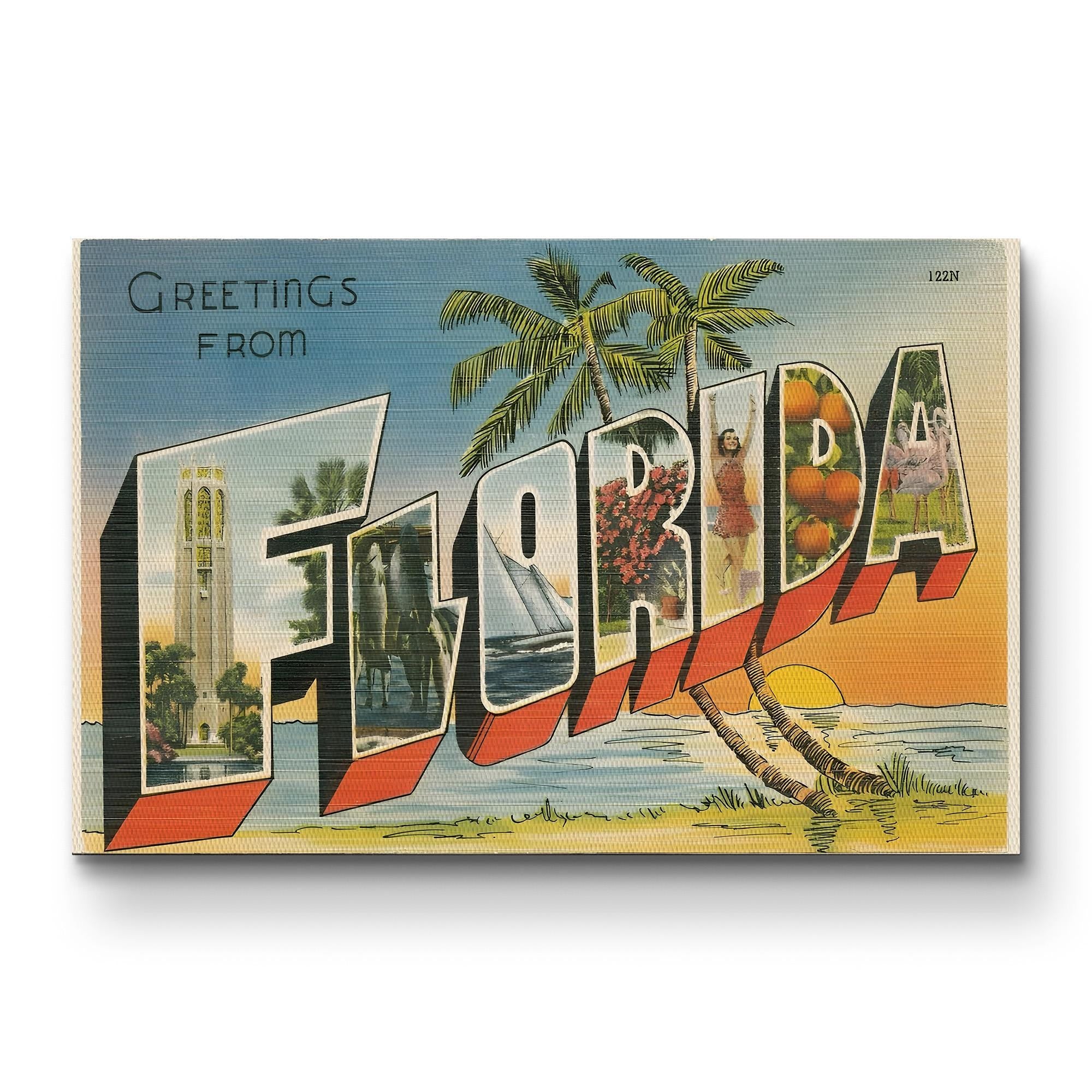 Greetings from Florida Postcard canvas print, standard gallery wrap