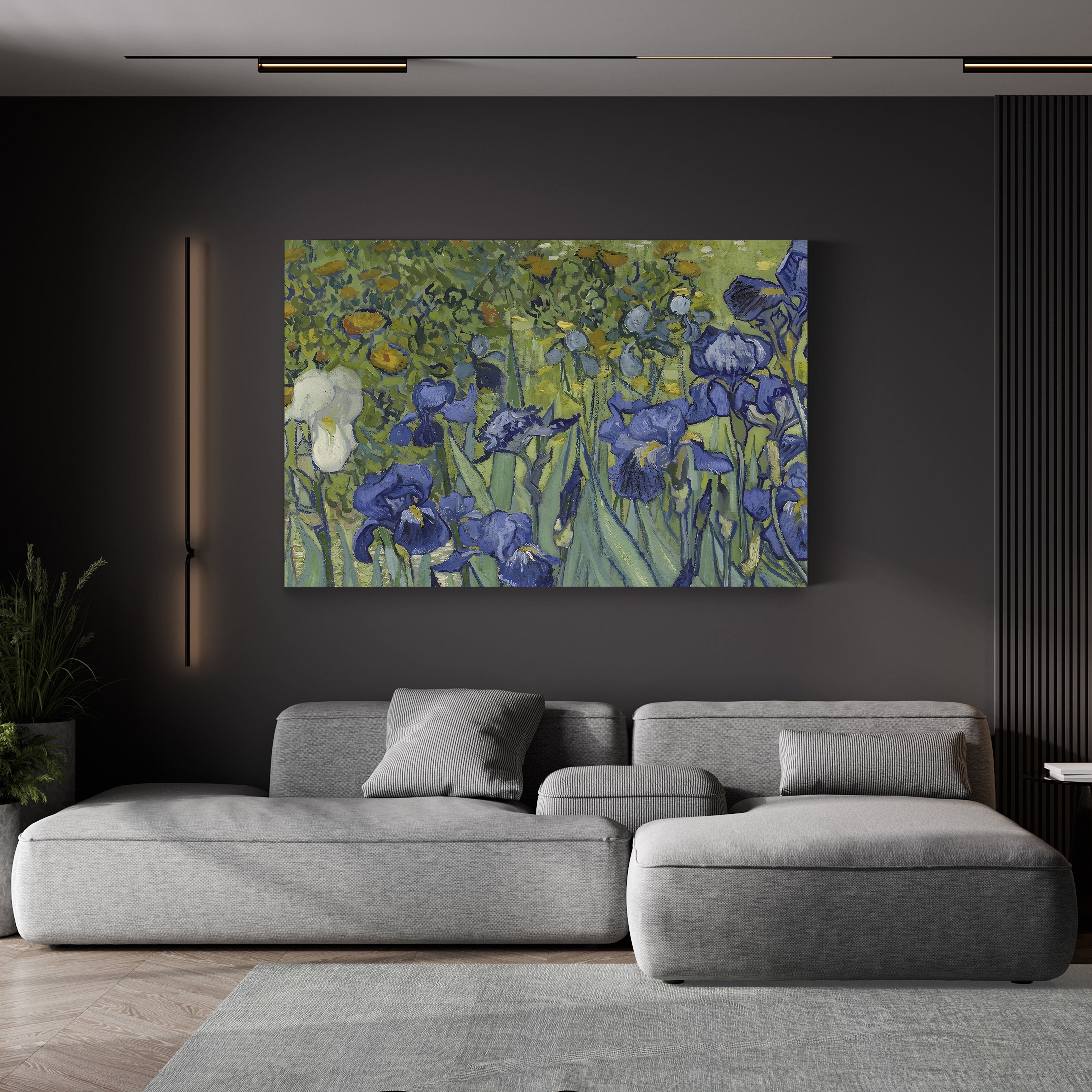 Irises, 1889 (Detail) – Vincent van Gogh Wall Art | Post-Impressionist Floral Canvas Print