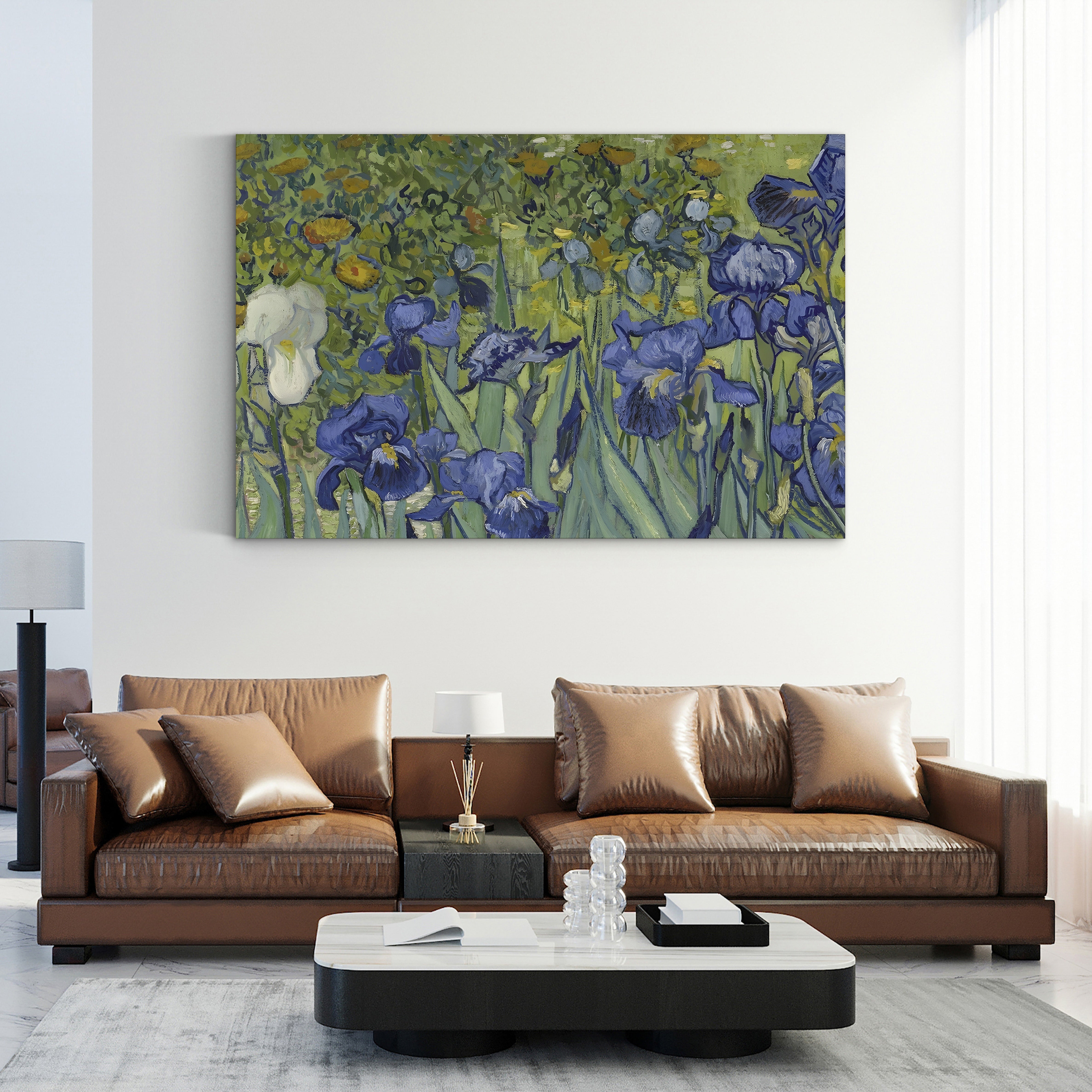 Irises, 1889 (Detail) – Vincent van Gogh Wall Art | Post-Impressionist Floral Canvas Print