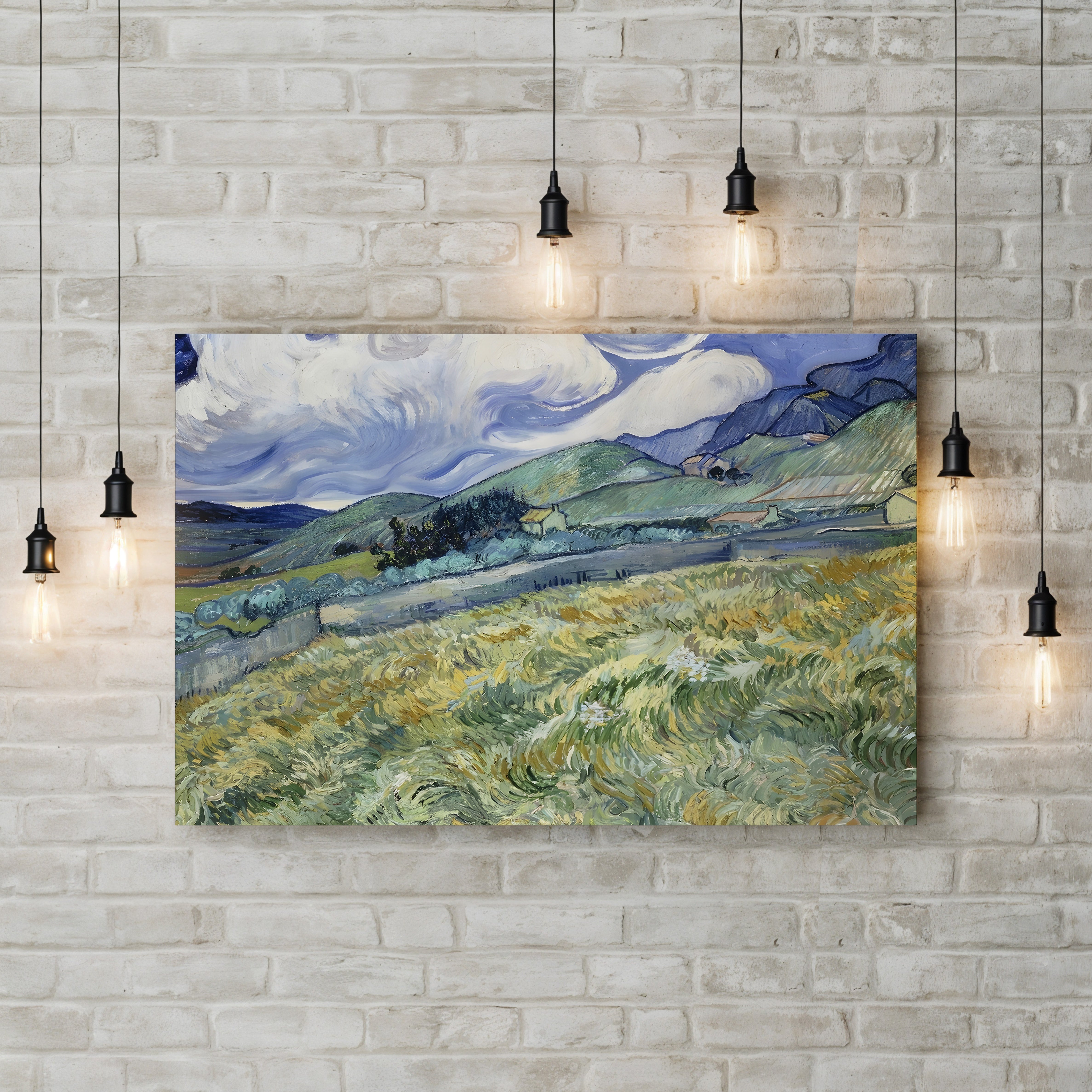 Landscape from Saint-Rémy – Vincent van Gogh Wall Art | Post-Impressionist Provençal Canvas Print
