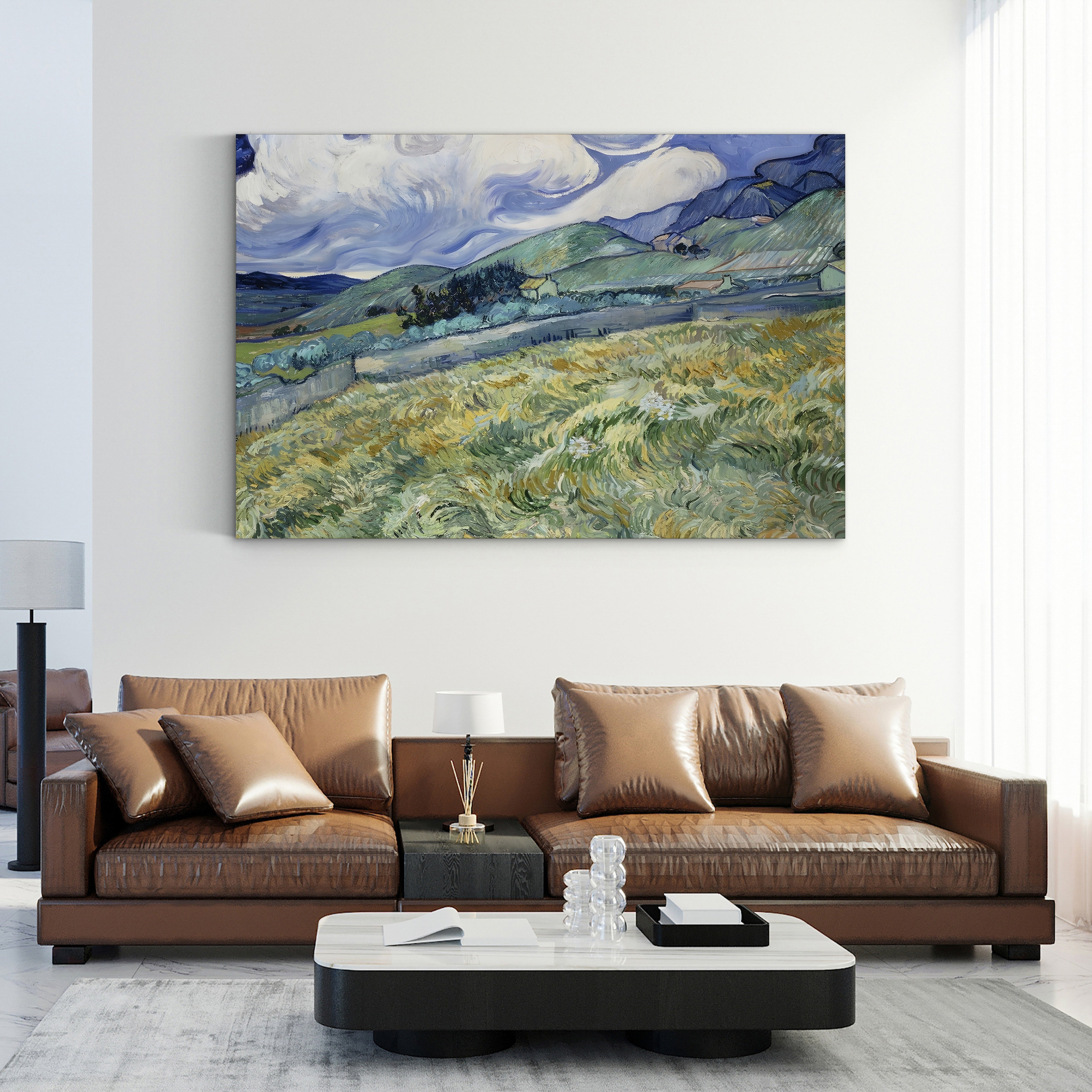 Landscape from Saint-Rémy – Vincent van Gogh Wall Art | Post-Impressionist Provençal Canvas Print