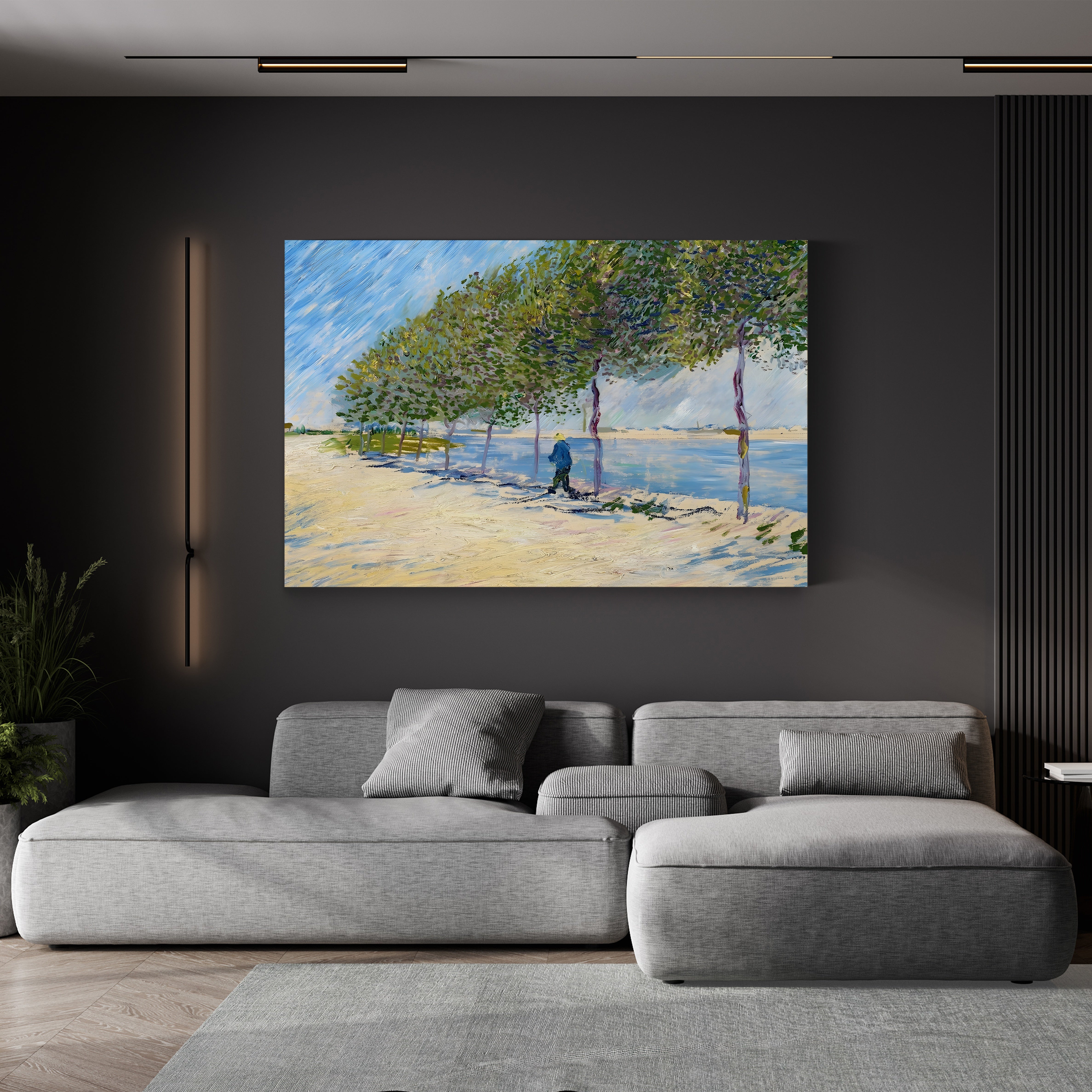 Langs de Seine (Along the Seine) – Vincent van Gogh Wall Art | Post-Impressionist River Landscape Canvas Print