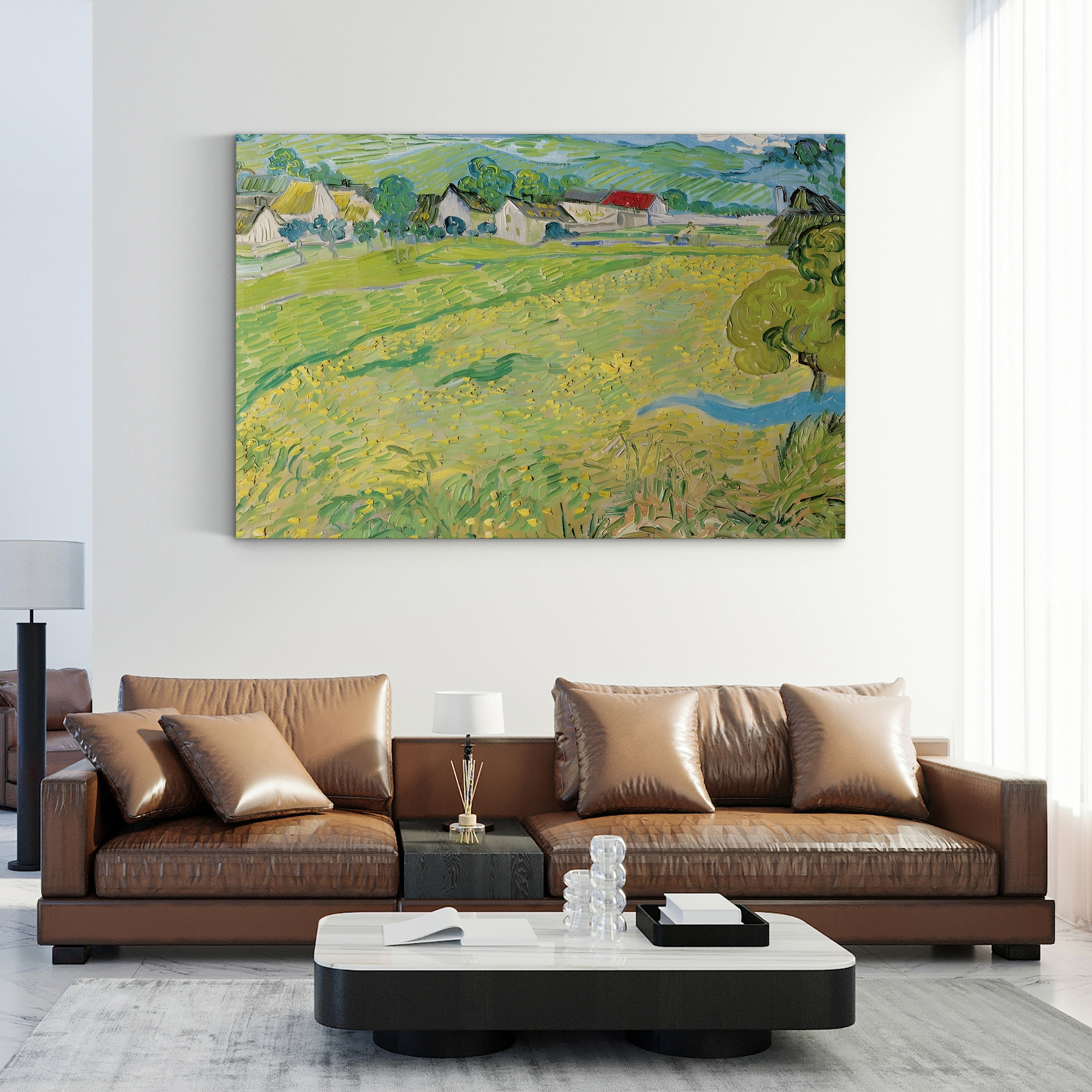 Les Vessenots à Auvers, 1890 – Vincent van Gogh Wall Art | Post-Impressionist Village Canvas Print