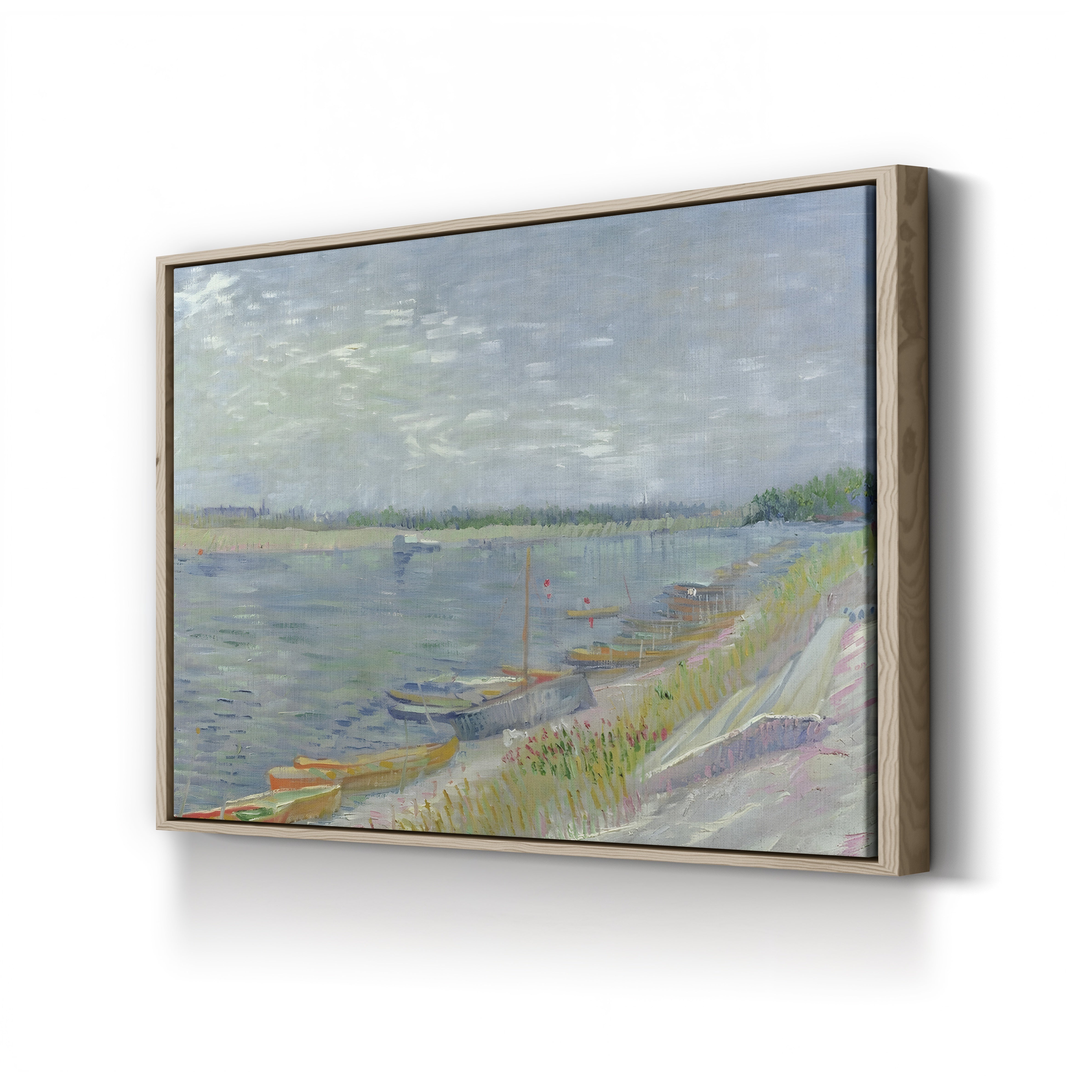 Moored Boats, 1887 – Vincent van Gogh Wall Art | Post-Impressionist River Scene Canvas Print