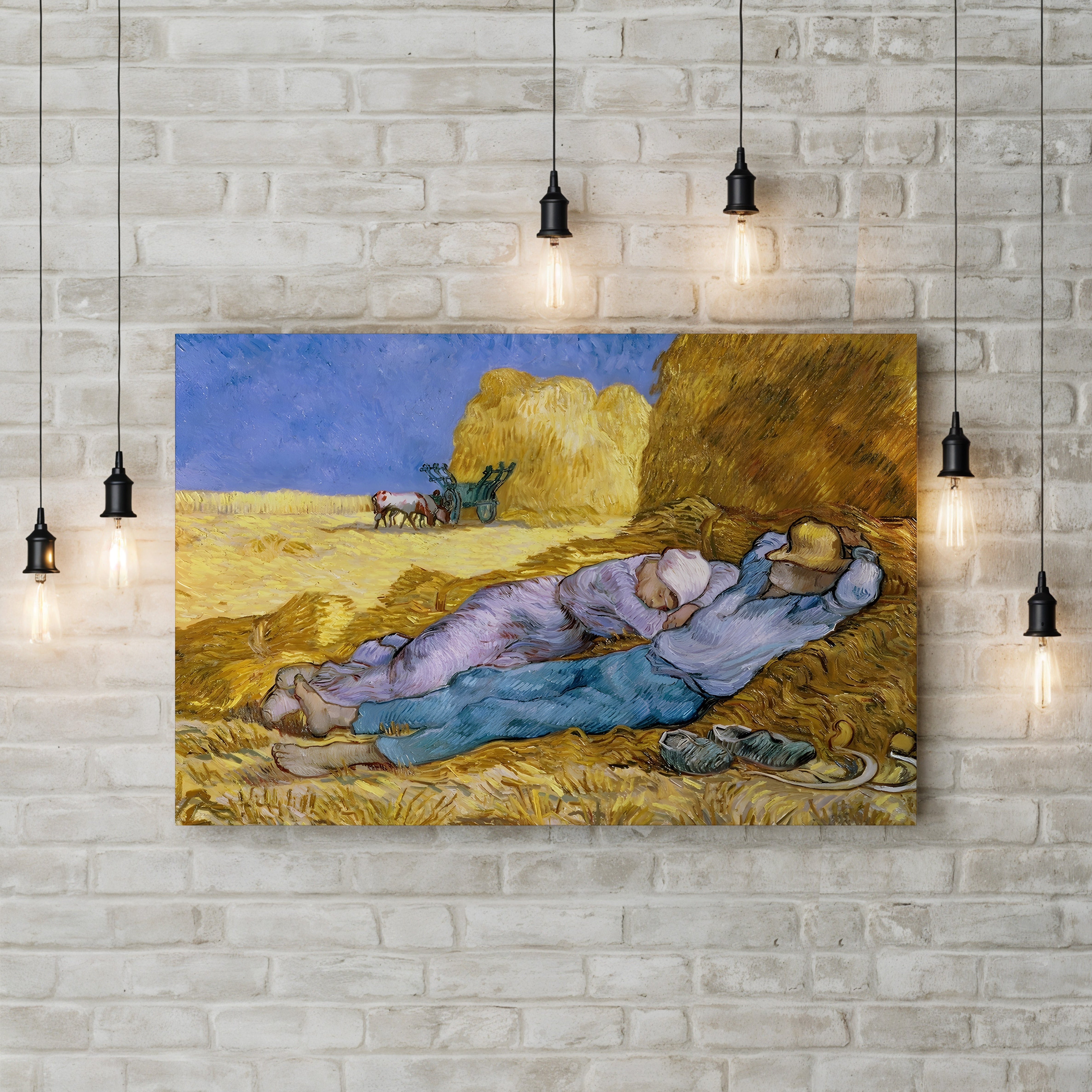 Noon / The Siesta (After Millet), 1890 – Vincent van Gogh Wall Art | Post-Impressionist Figure Canvas Print