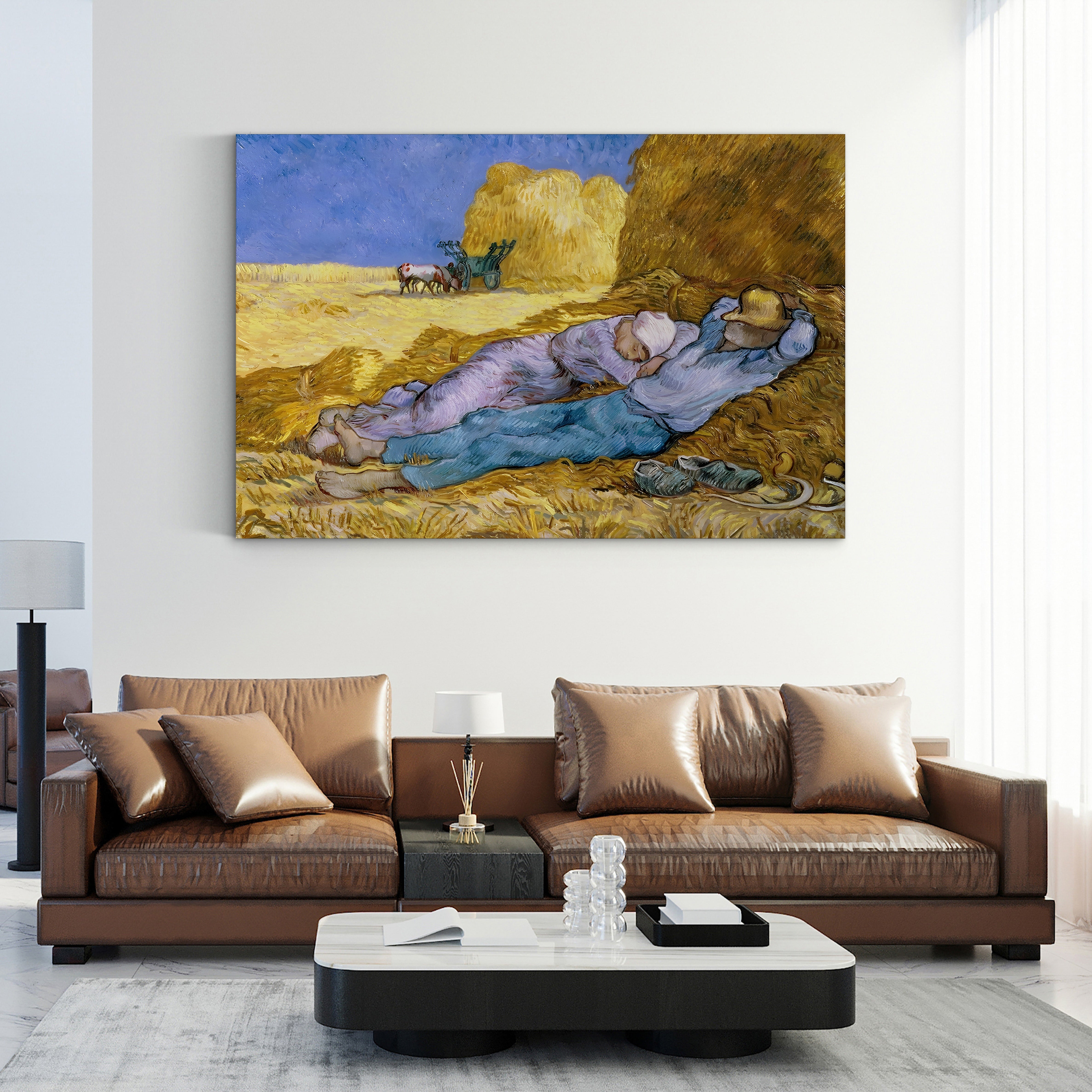 Noon / The Siesta (After Millet), 1890 – Vincent van Gogh Wall Art | Post-Impressionist Figure Canvas Print