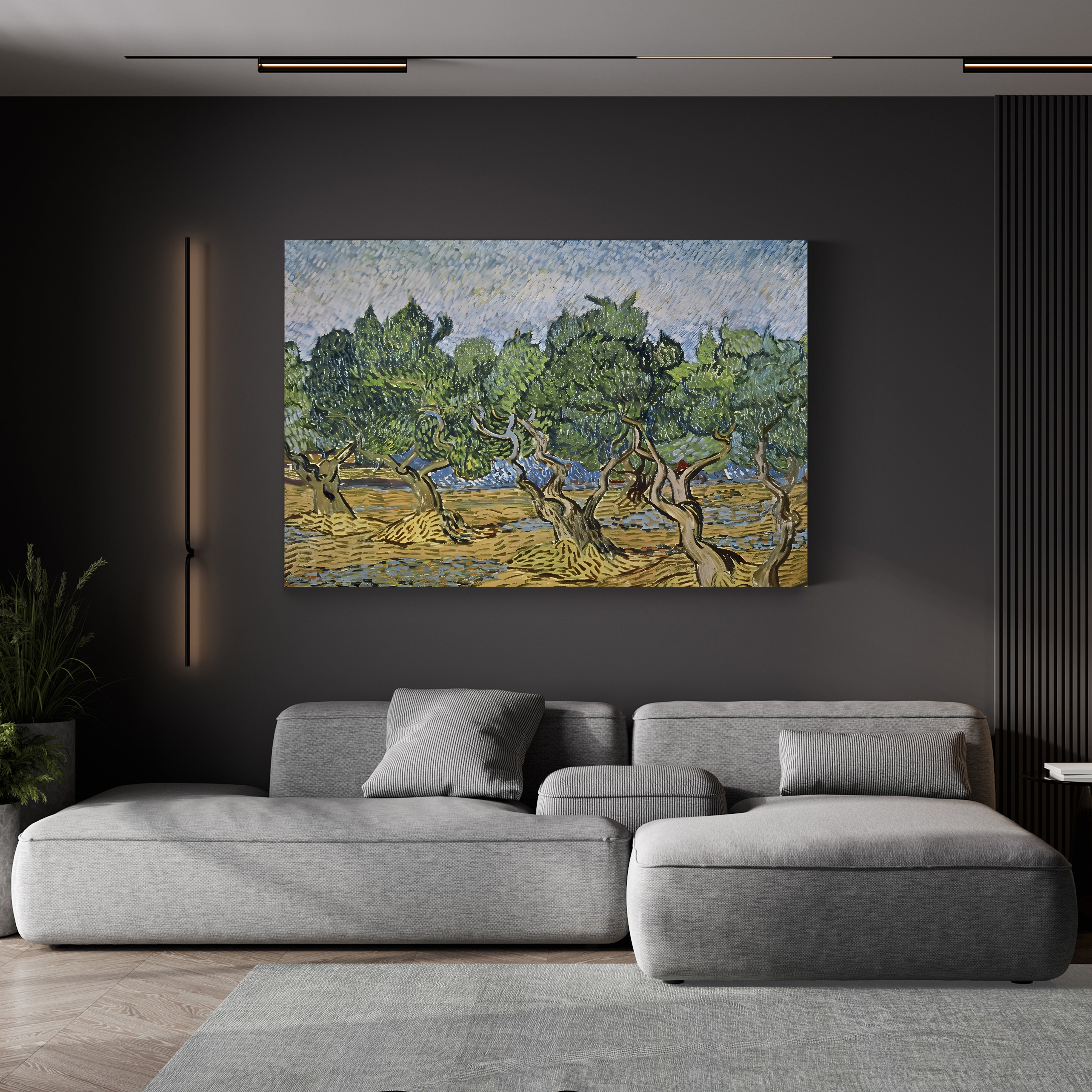 Olive Orchard with Violet Soil – Vincent van Gogh Wall Art | Post-Impressionist Provençal Canvas Print
