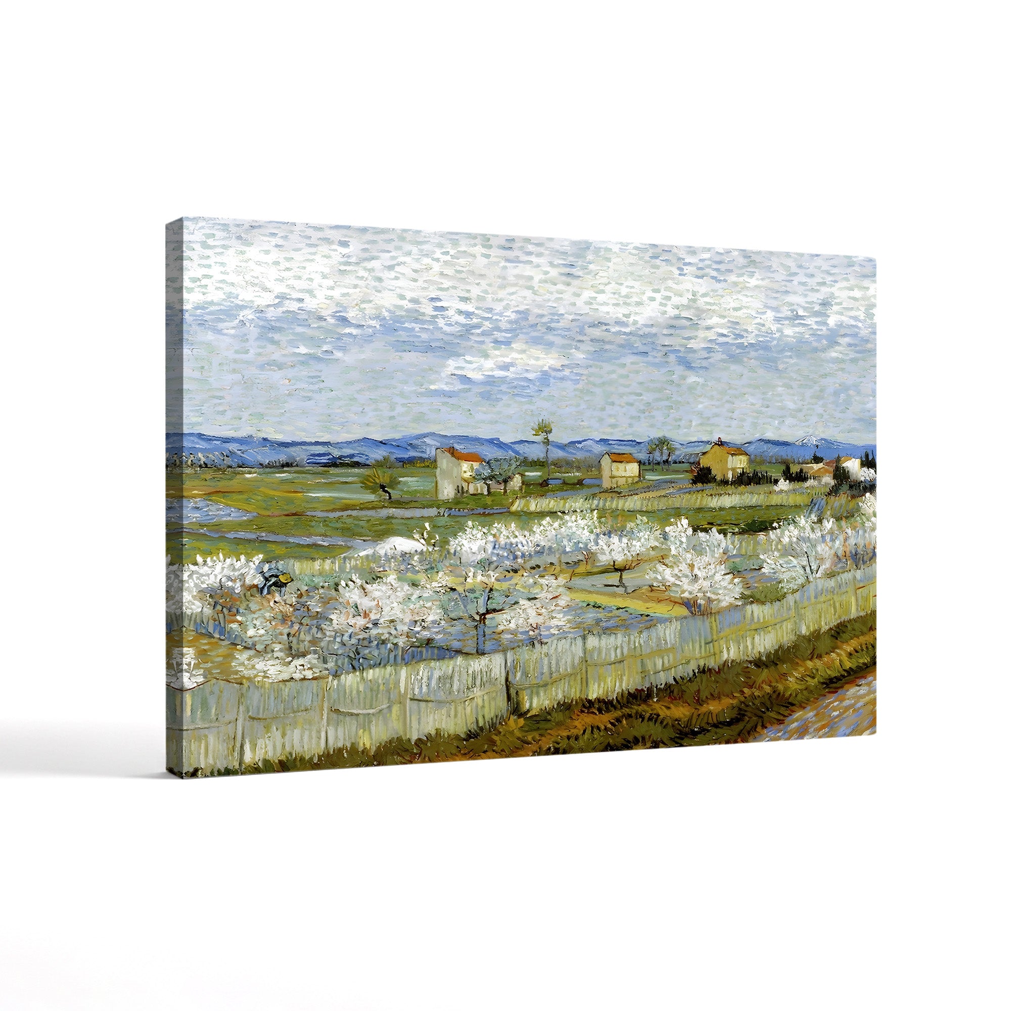 Peach Trees in Blossom, 1889 – Vincent van Gogh Wall Art | Post-Impressionist Orchard Canvas Print