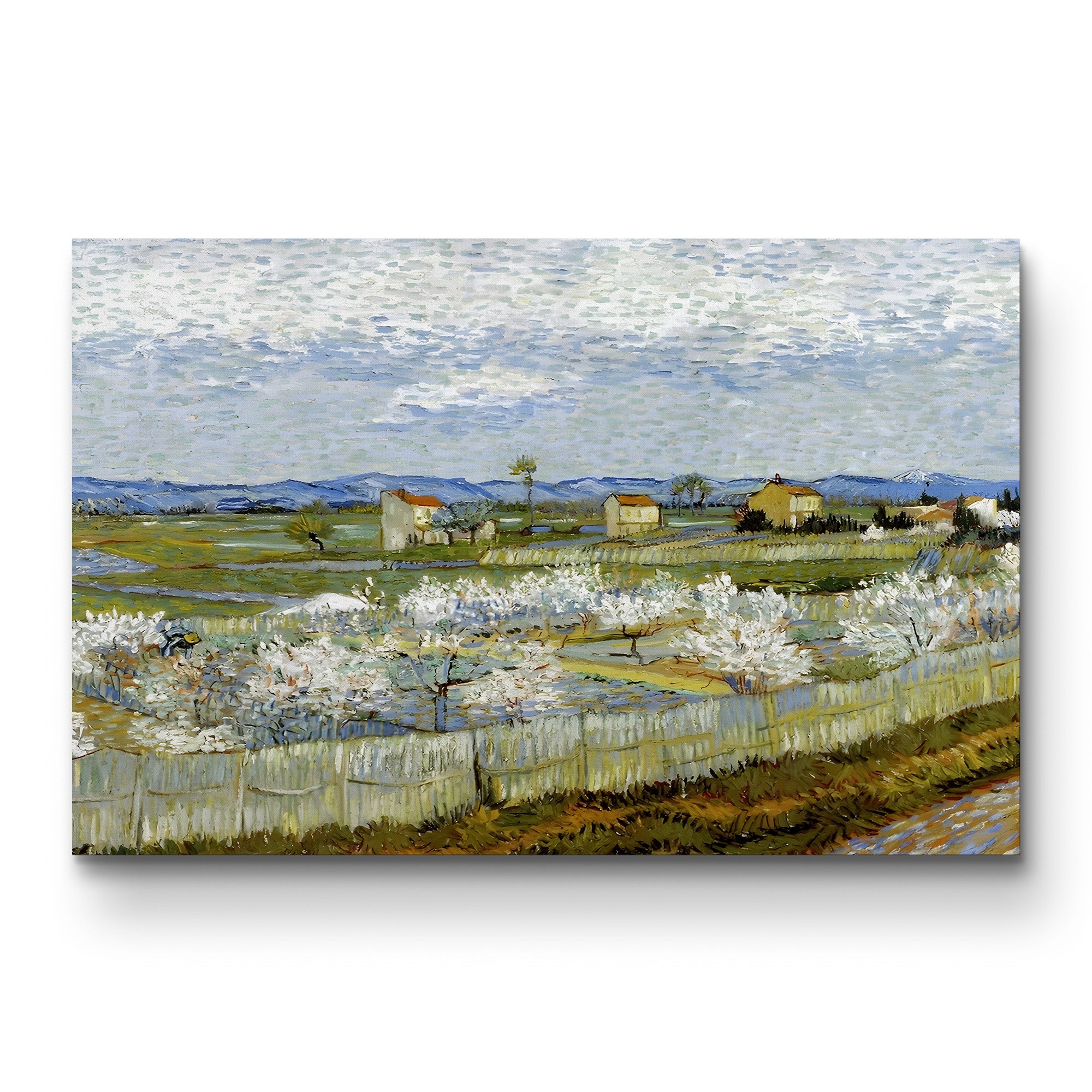 Peach Trees in Blossom, 1889 – Vincent van Gogh Wall Art | Post-Impressionist Orchard Canvas Print