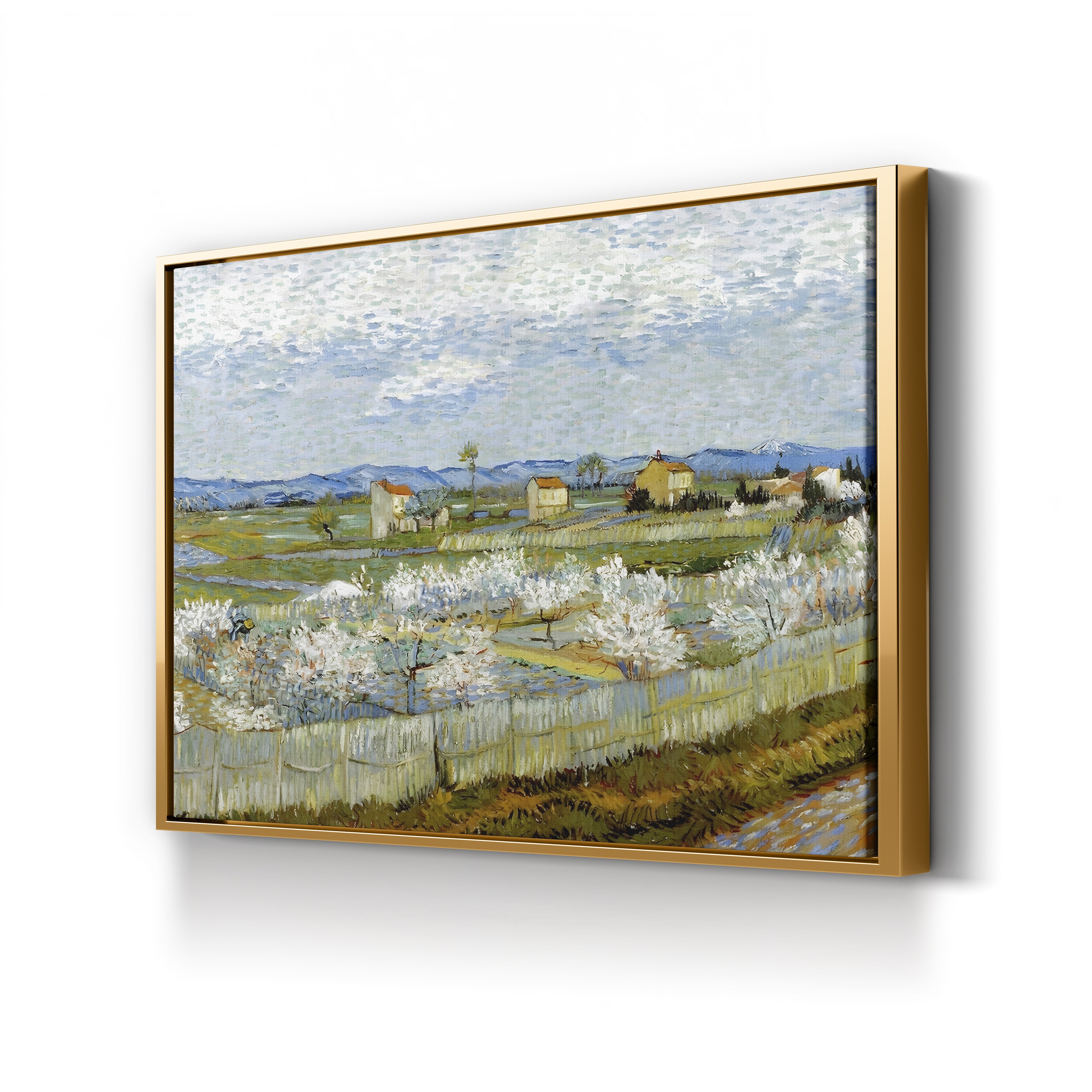 Peach Trees in Blossom, 1889 – Vincent van Gogh Wall Art | Post-Impressionist Orchard Canvas Print