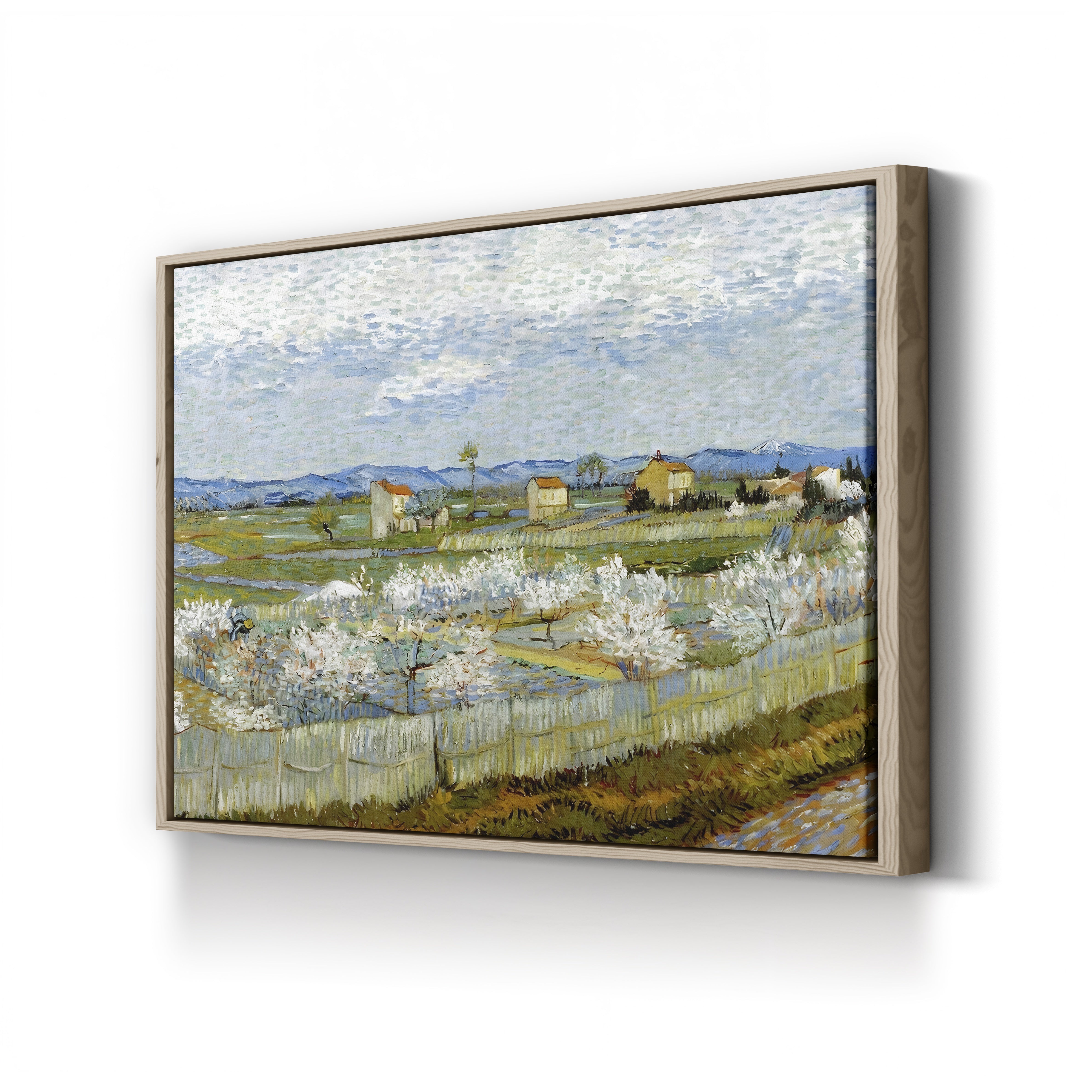 Peach Trees in Blossom, 1889 – Vincent van Gogh Wall Art | Post-Impressionist Orchard Canvas Print