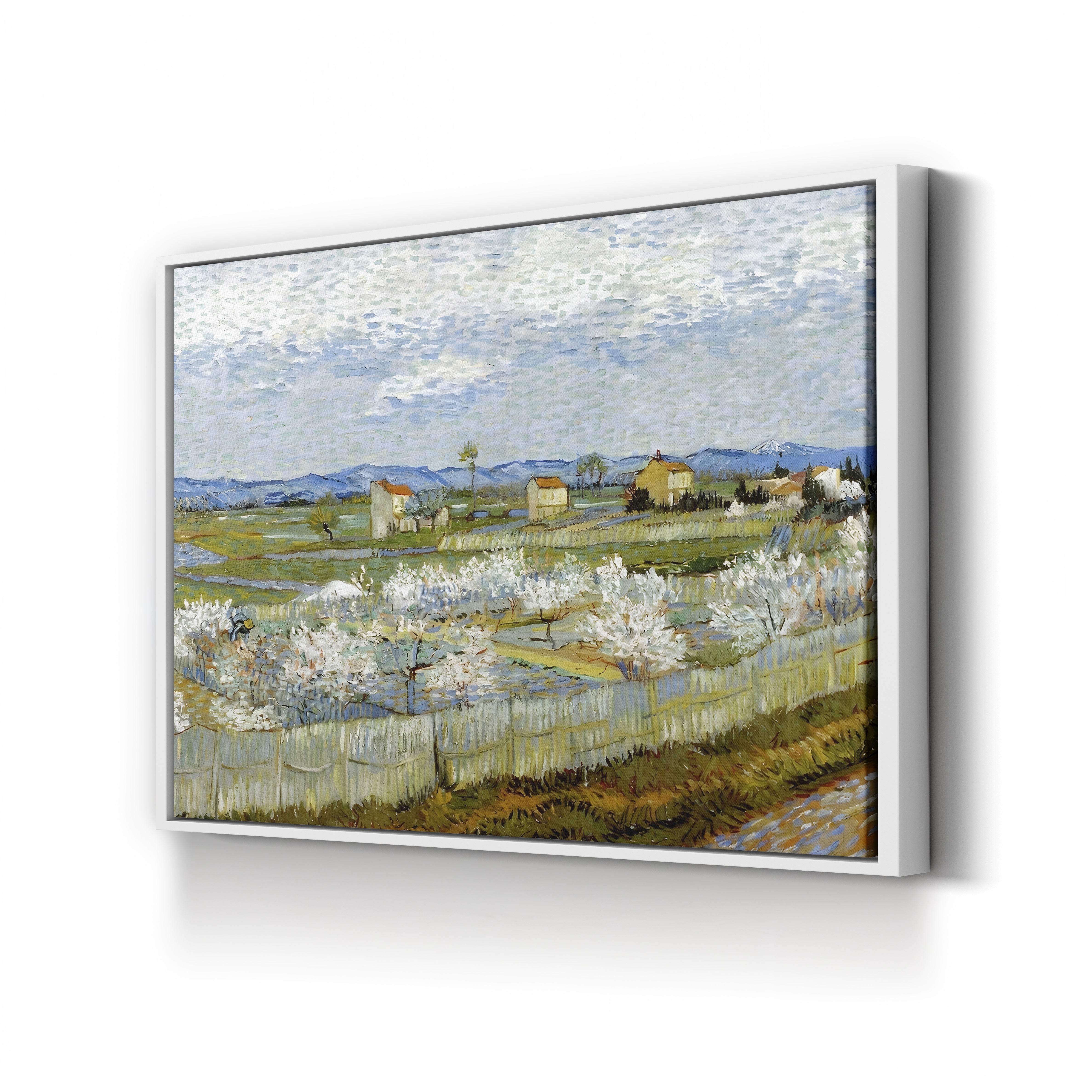 Peach Trees in Blossom, 1889 – Vincent van Gogh Wall Art | Post-Impressionist Orchard Canvas Print