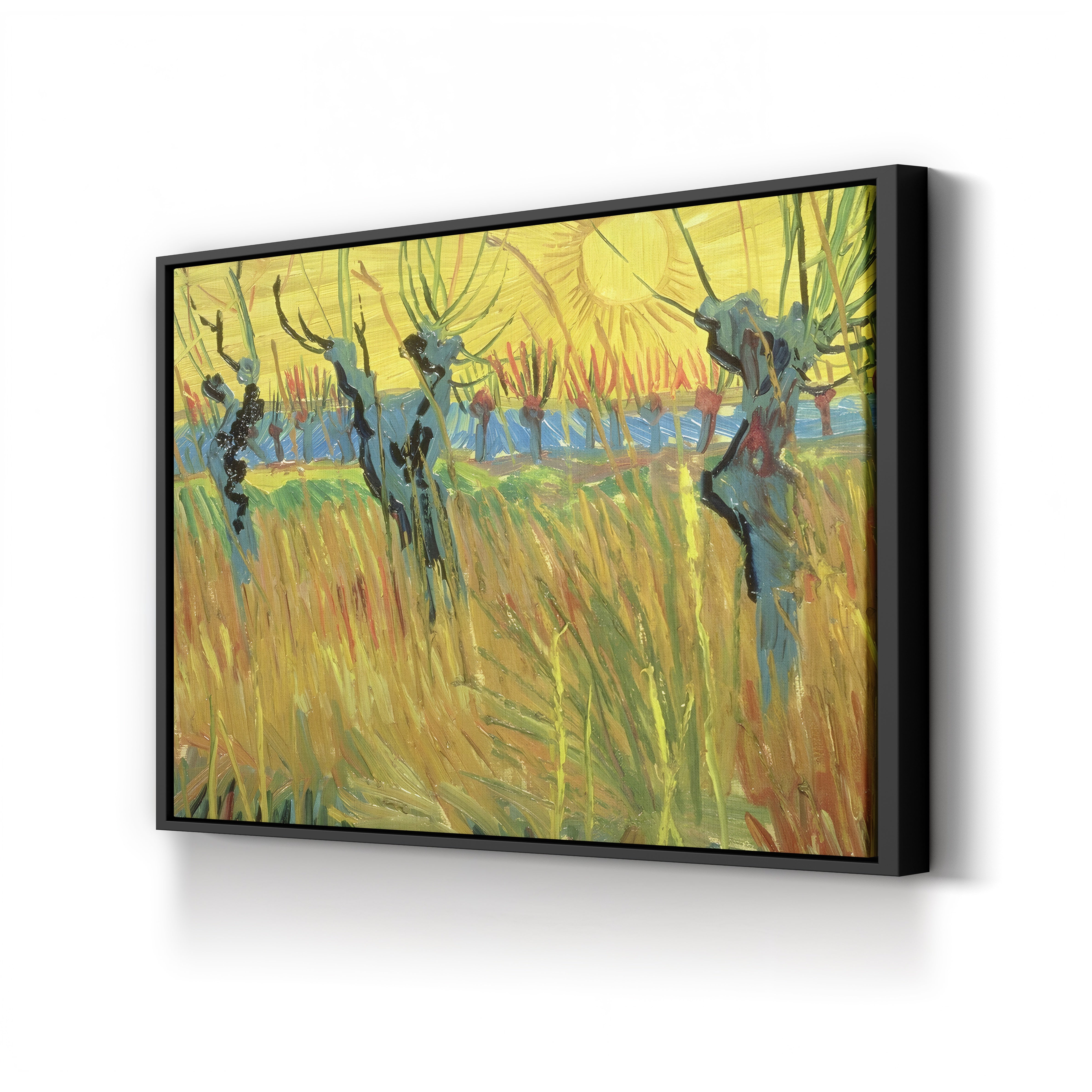 Pollarded Willows and Setting Sun, 1888 – Vincent van Gogh Wall Art | Post-Impressionist Sunset Canvas Print
