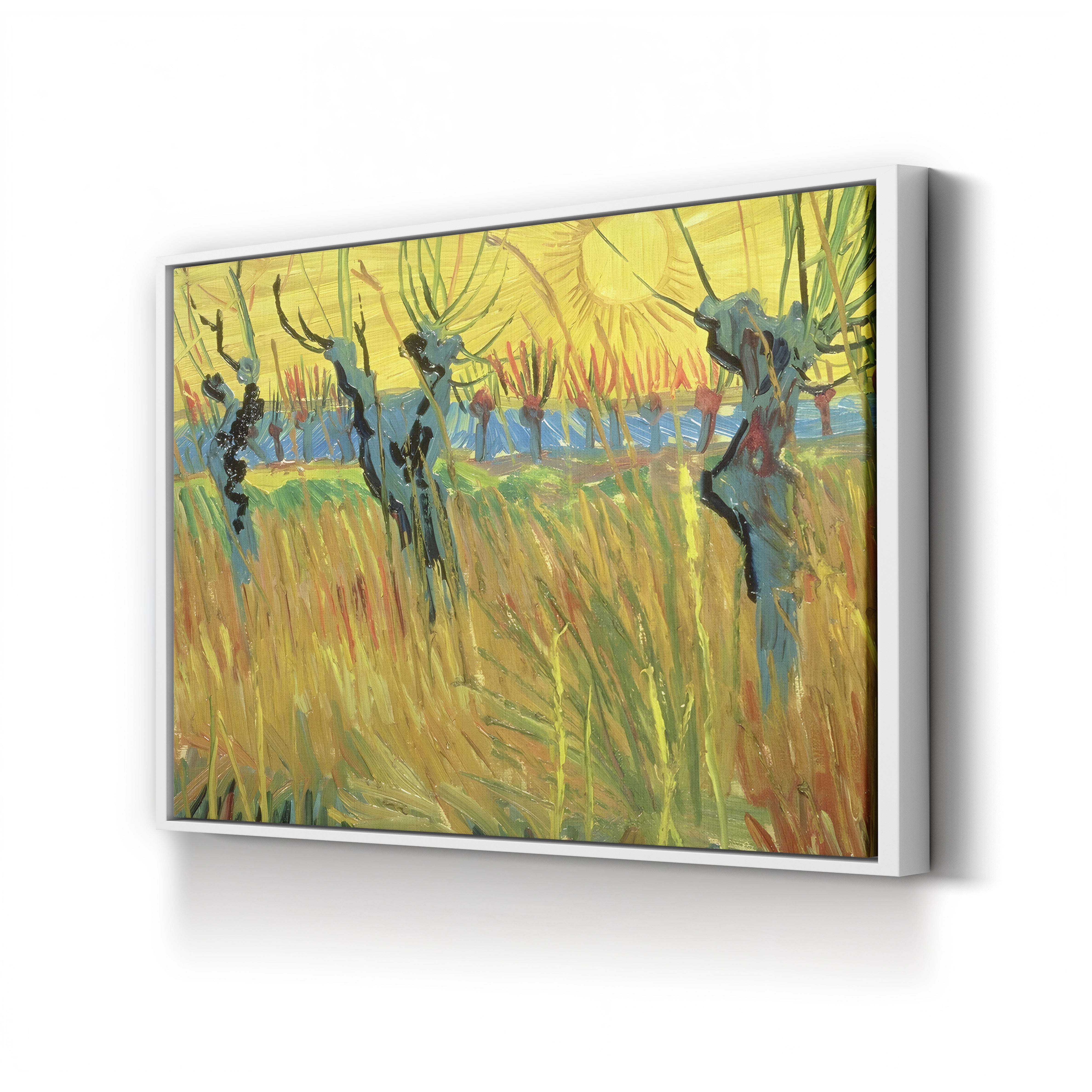 Pollarded Willows and Setting Sun, 1888 – Vincent van Gogh Wall Art | Post-Impressionist Sunset Canvas Print