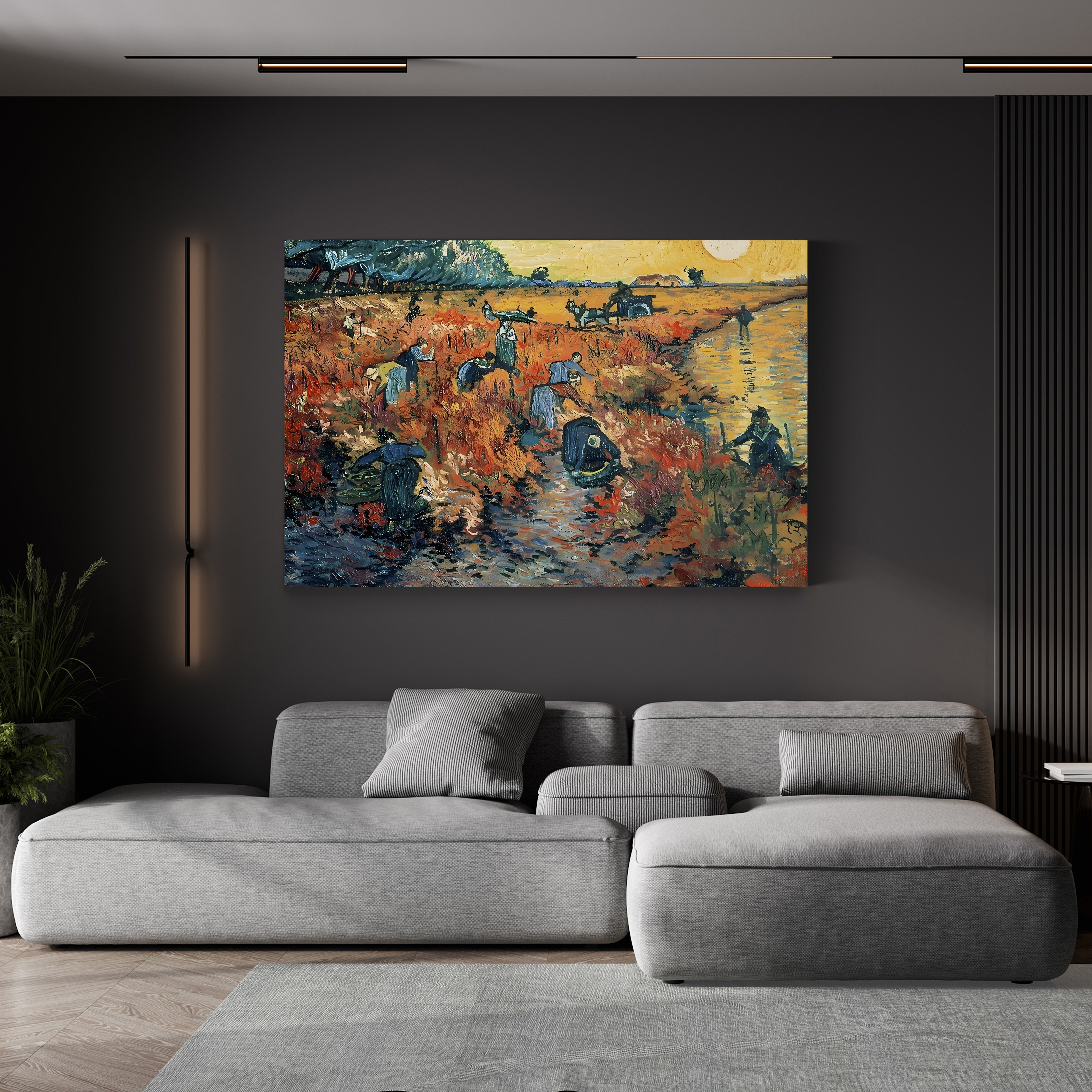 Red Vineyards at Arles, 1888 – Vincent van Gogh Wall Art | Post-Impressionist Harvest Canvas Print