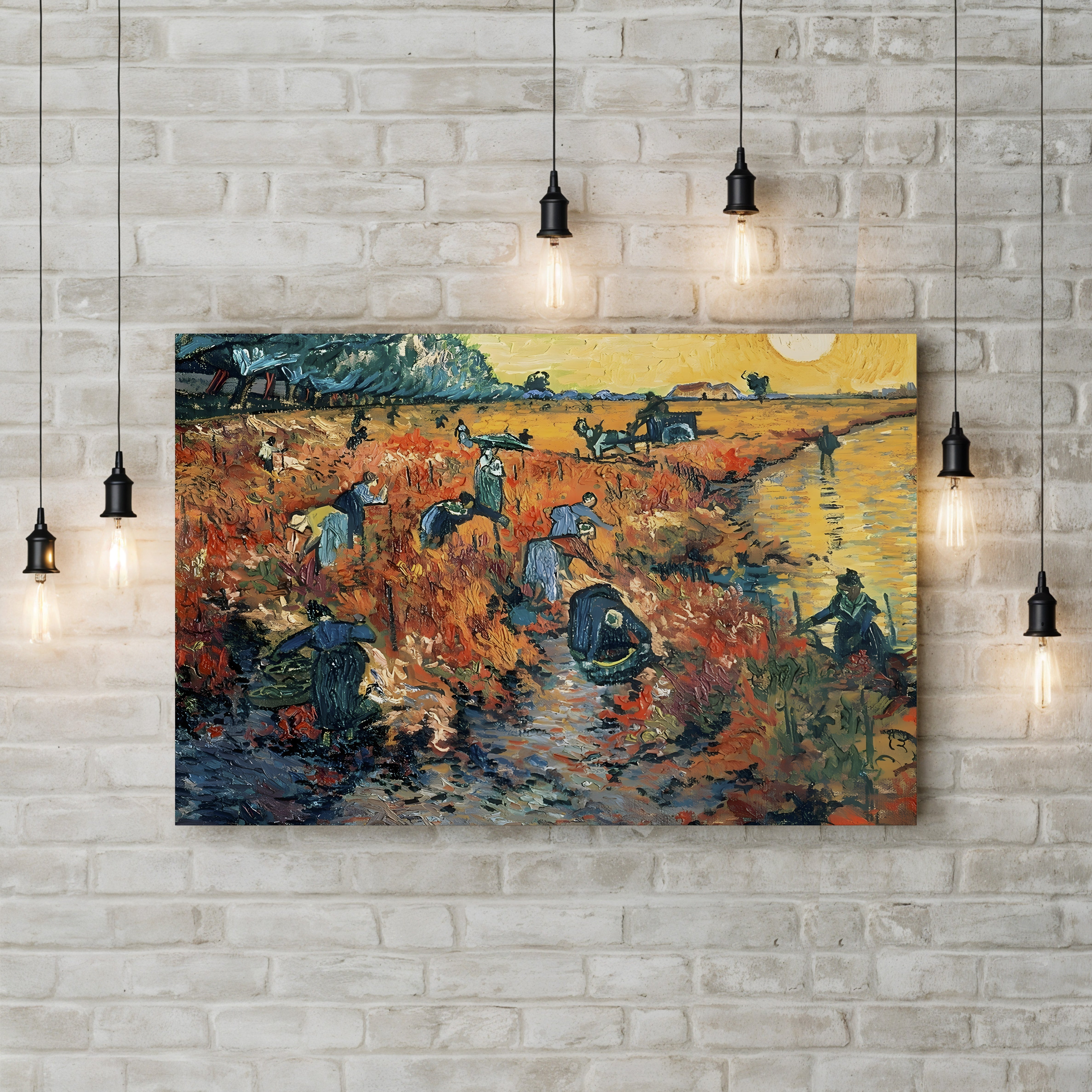 Red Vineyards at Arles, 1888 – Vincent van Gogh Wall Art | Post-Impressionist Harvest Canvas Print