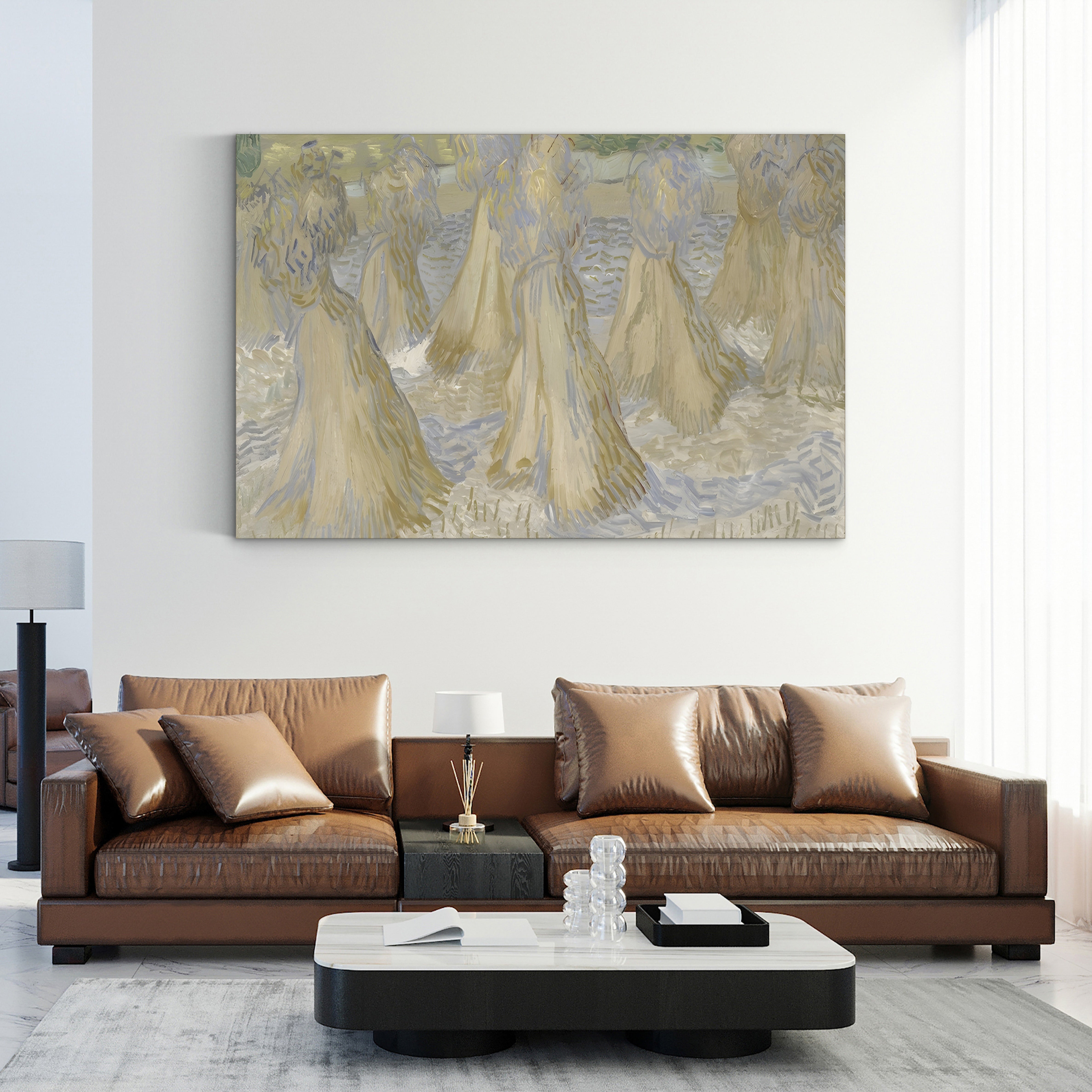 Sheaves of Wheat, 1890 – Vincent van Gogh Wall Art | Post-Impressionist Harvest Canvas Print