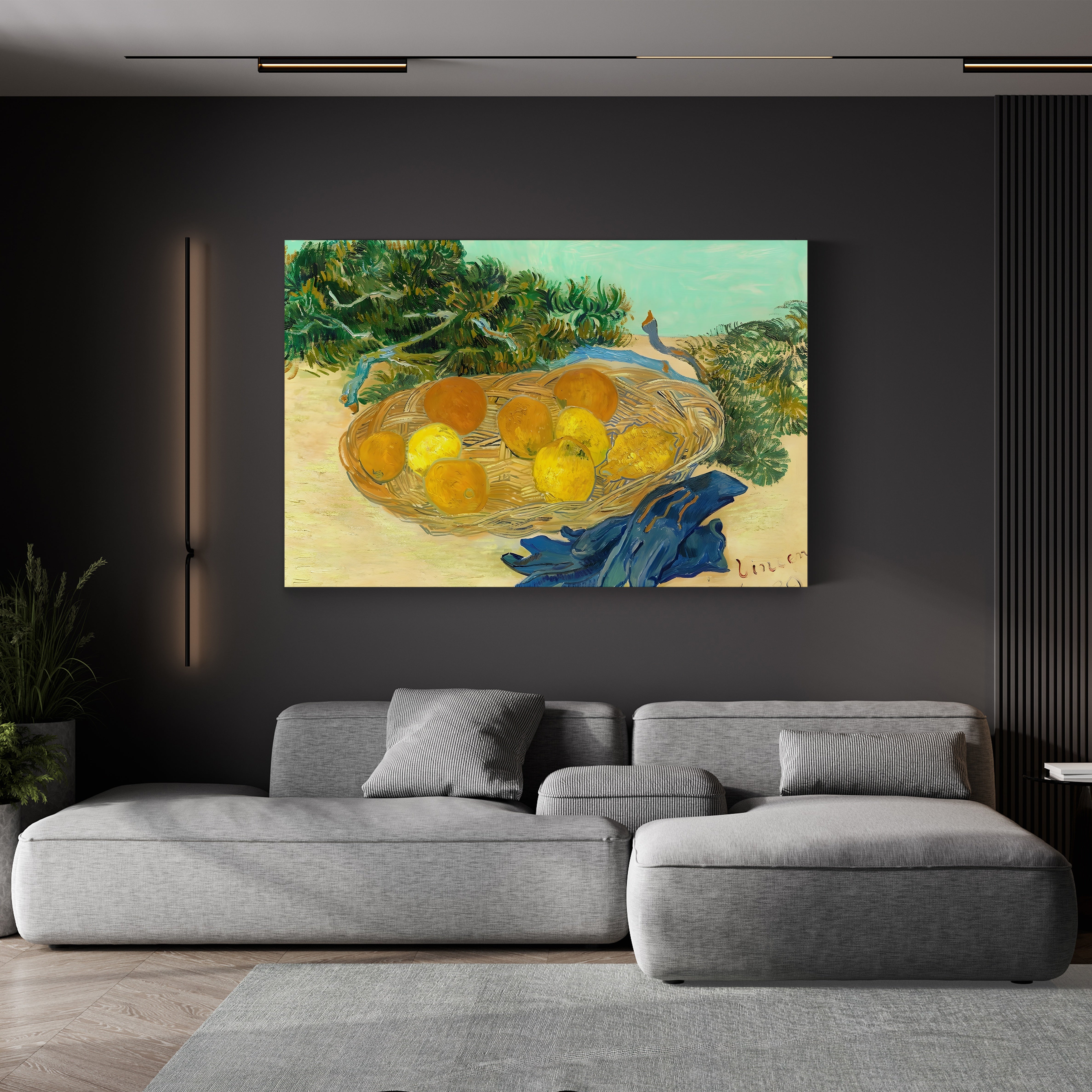 Still Life of Oranges and Lemons with Blue Gloves, 1889 – Vincent van Gogh Wall Art | Post-Impressionist Still Life Canvas Print