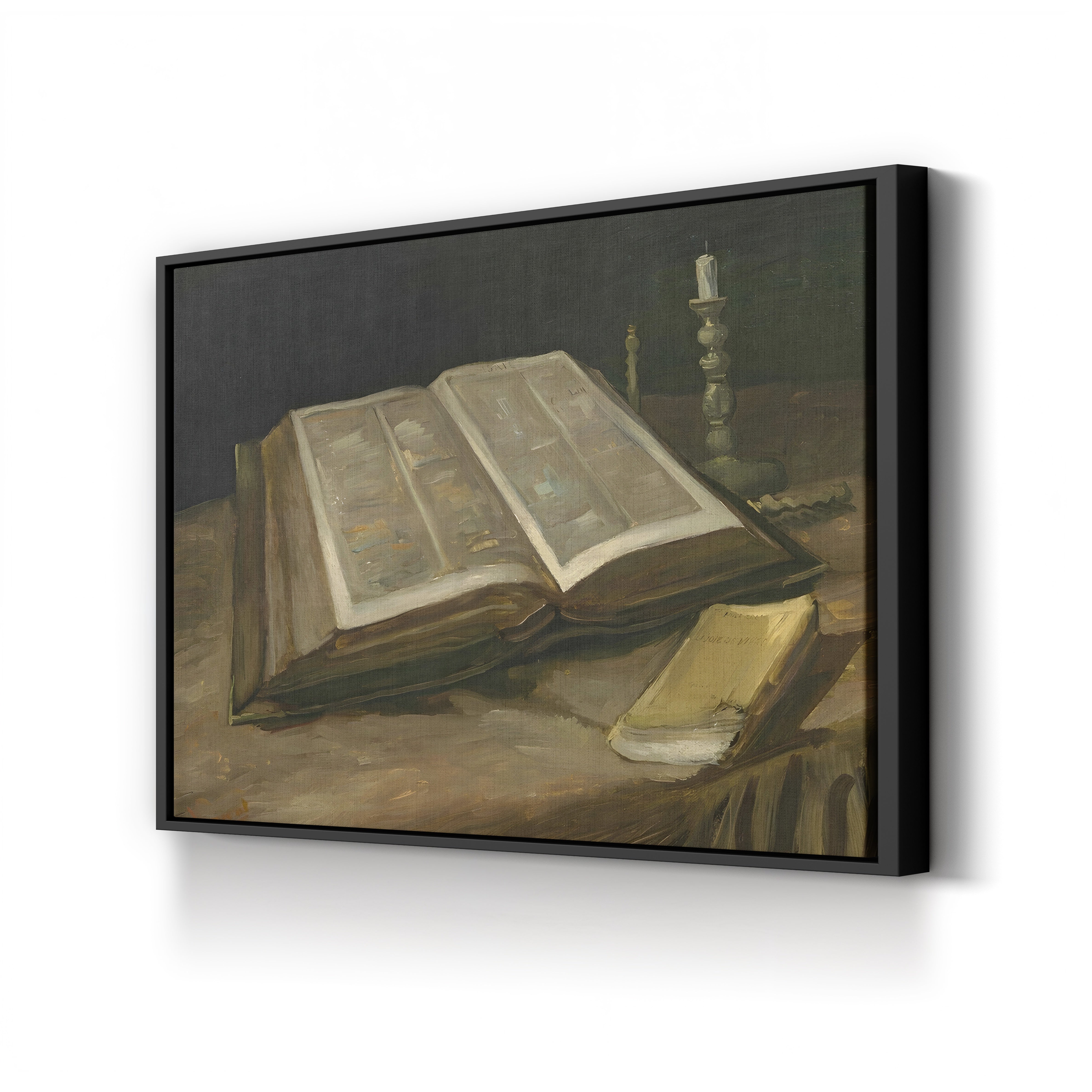 Still Life with Bible, 1885 – Vincent van Gogh Wall Art | Dutch Realist Still Life Canvas Print