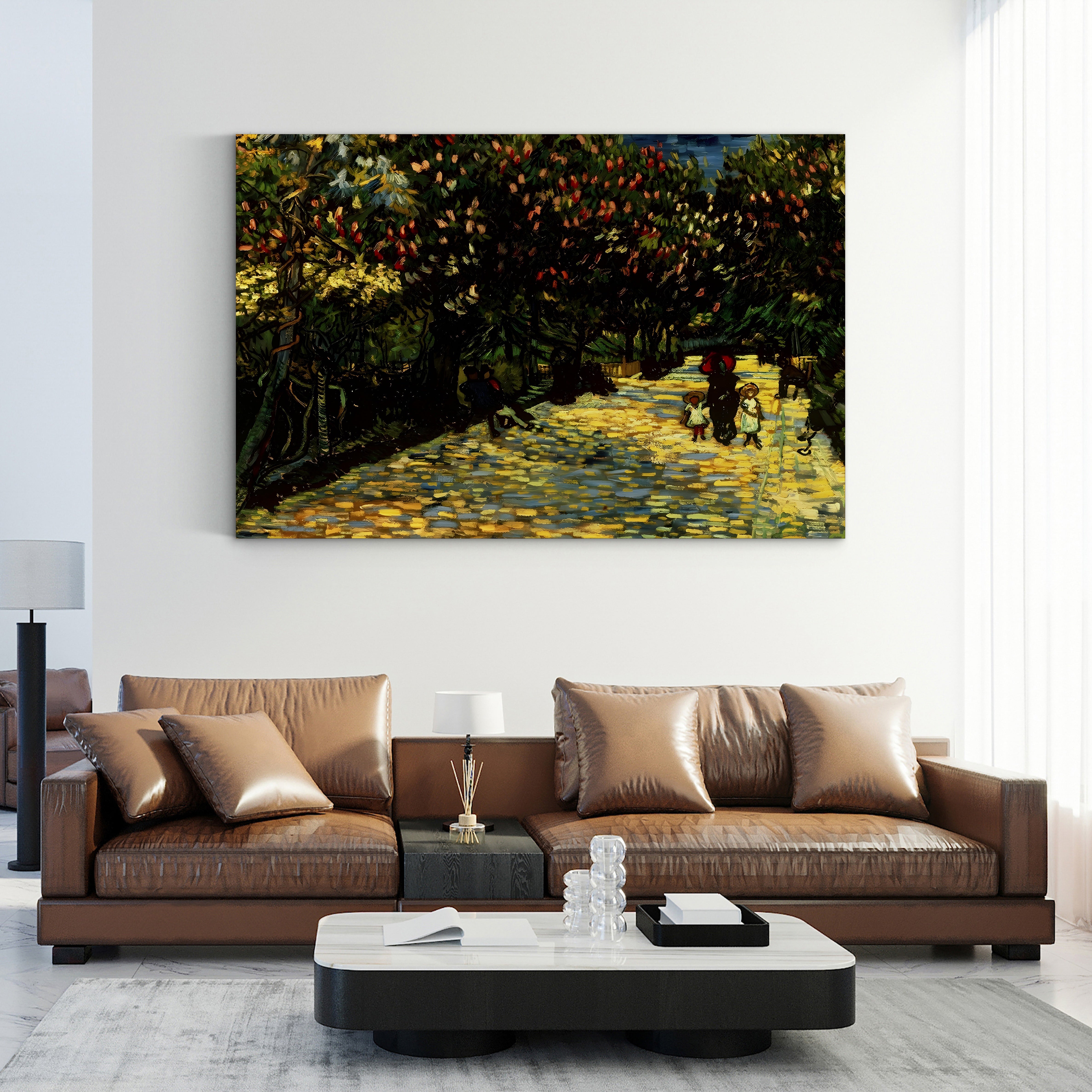 Street with Chestnuts Blossoming, 1889 – Vincent van Gogh Wall Art | Post-Impressionist Landscape Canvas Print