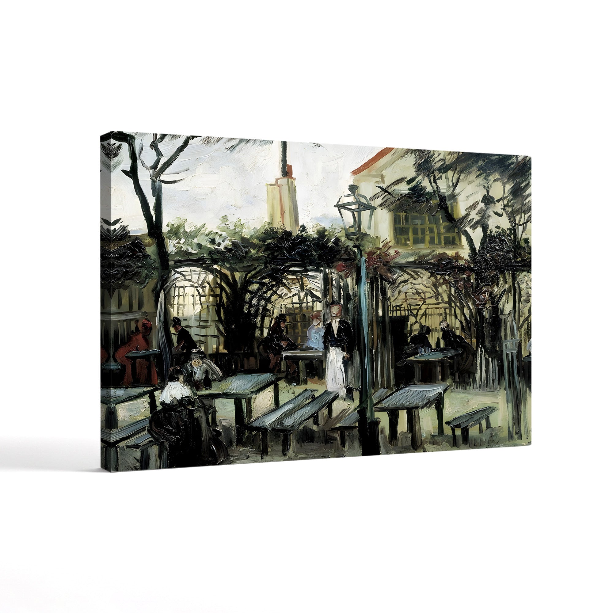Terrace of the Café La Guinguette – Vincent van Gogh Wall Art | Post-Impressionist Paris Café Canvas Print