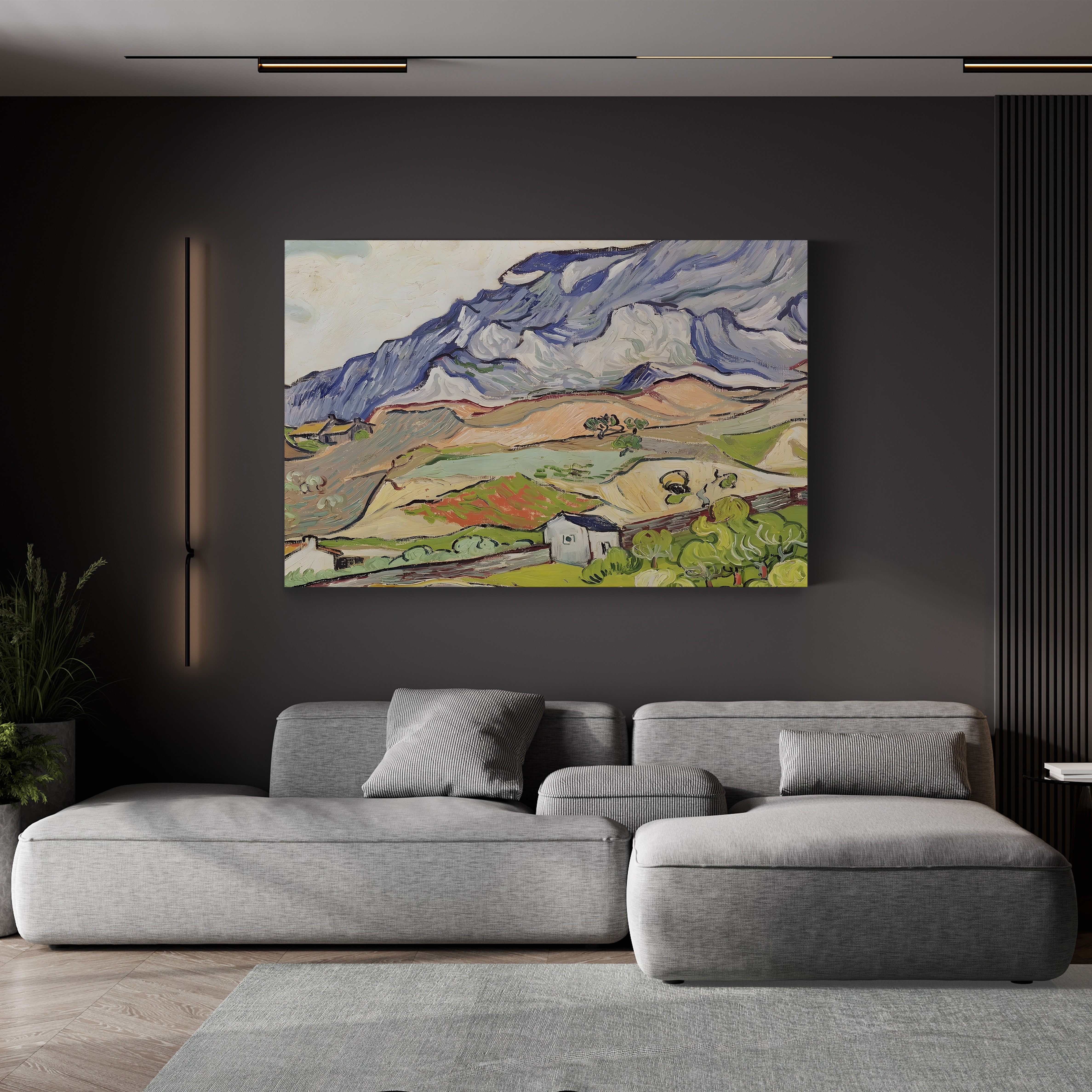 The Alpilles, 1890 – Vincent van Gogh Wall Art | Post-Impressionist Mountain Landscape Canvas Print