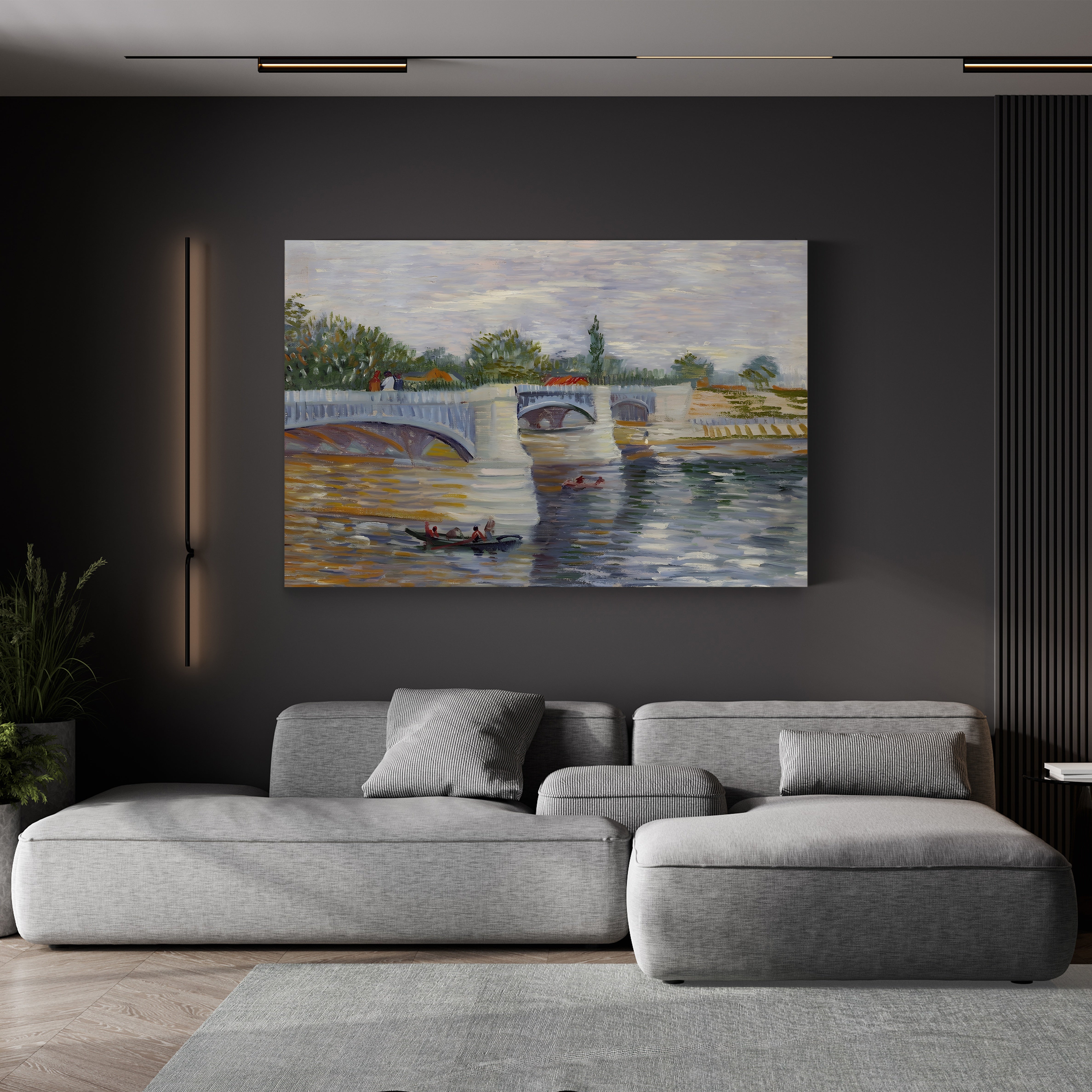 The Bridge at Courbevoie, 1887 – Vincent van Gogh Wall Art | Post-Impressionist River Landscape Canvas Print