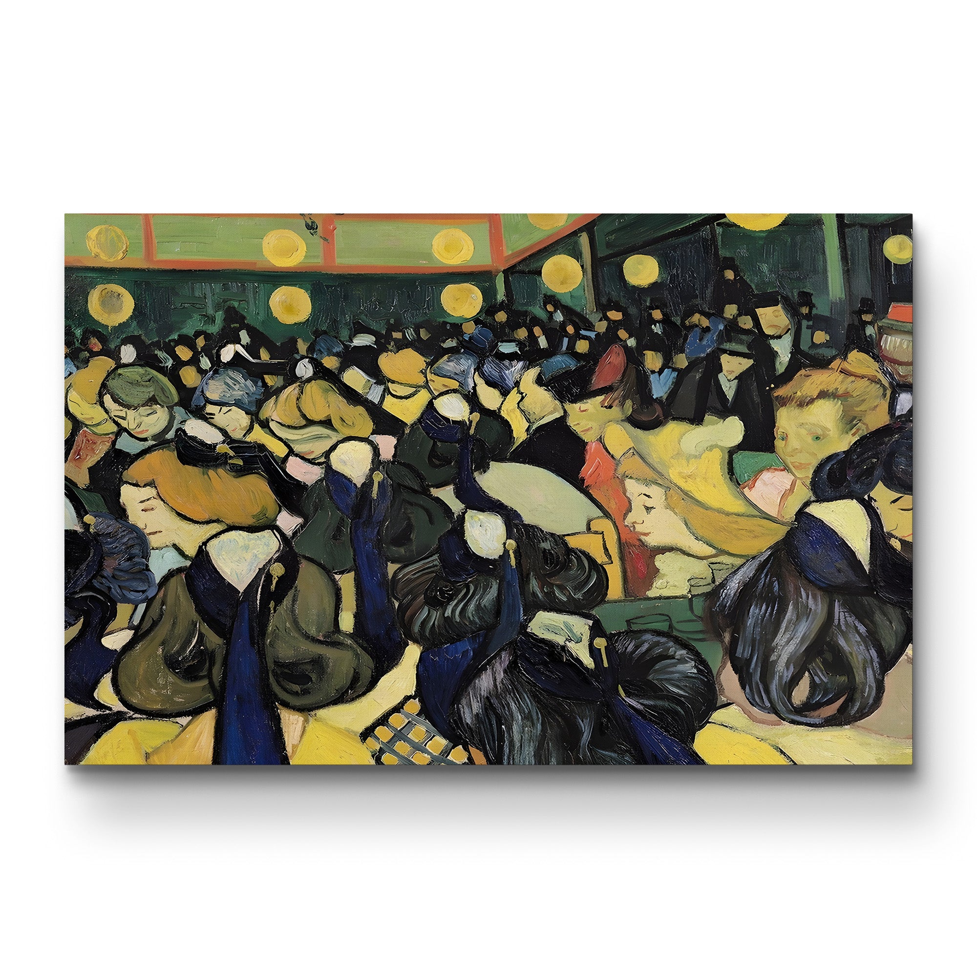 The Dance Hall at Arles, 1888 – Vincent van Gogh Wall Art | Post-Impressionist Interior Scene Canvas Print