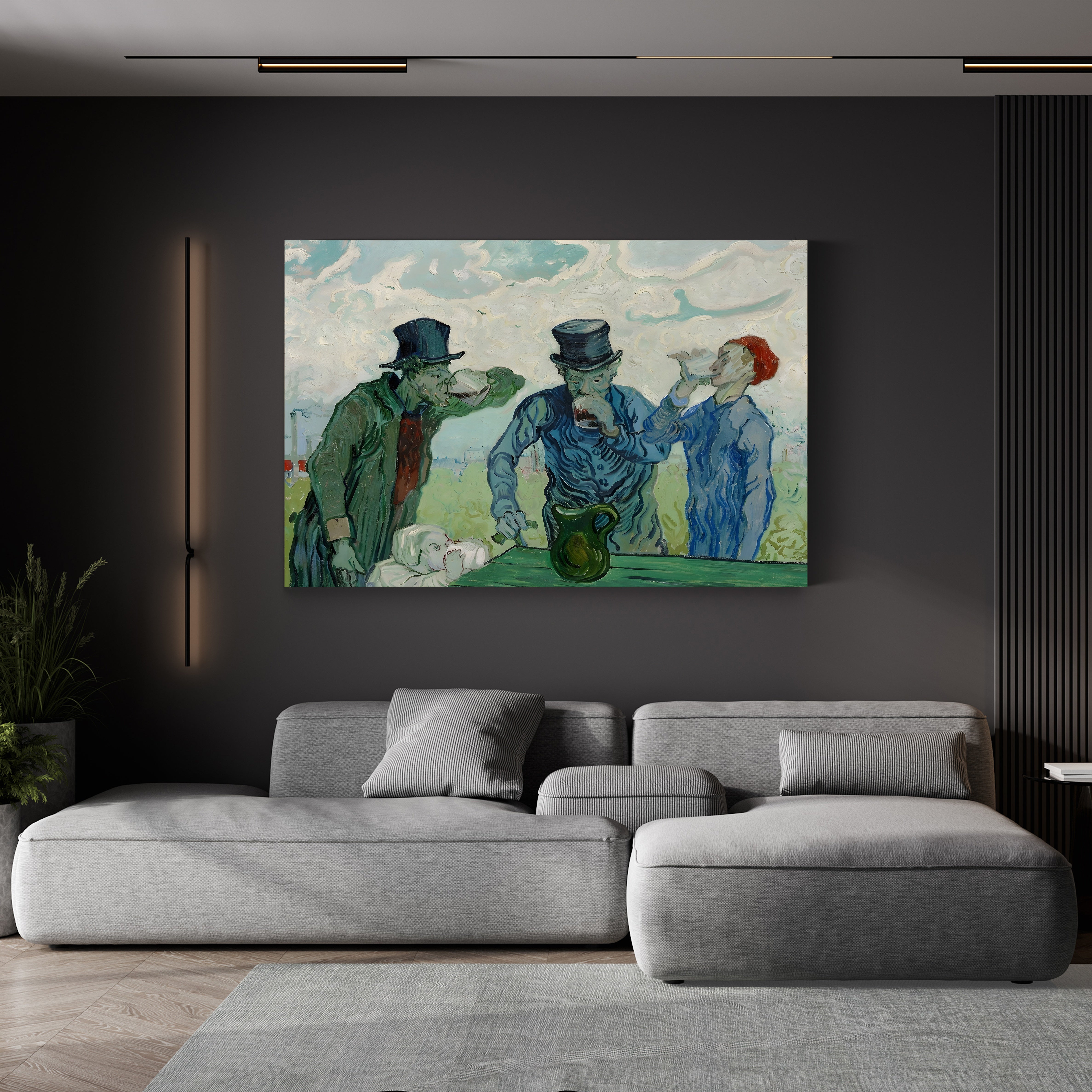The Drinkers (After Daumier), 1890 – Vincent van Gogh Wall Art | Post-Impressionist Figure Canvas Print