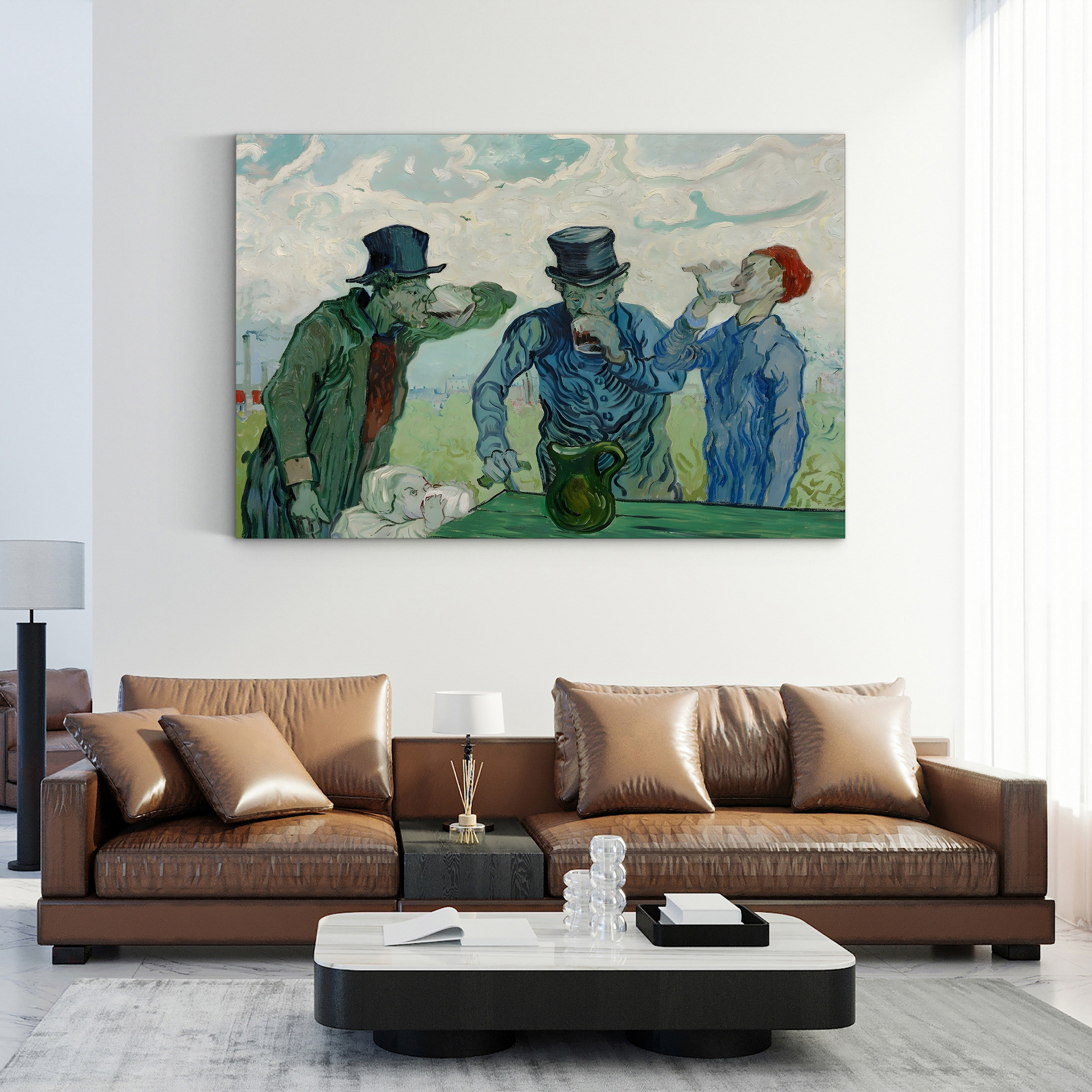The Drinkers (After Daumier), 1890 – Vincent van Gogh Wall Art | Post-Impressionist Figure Canvas Print