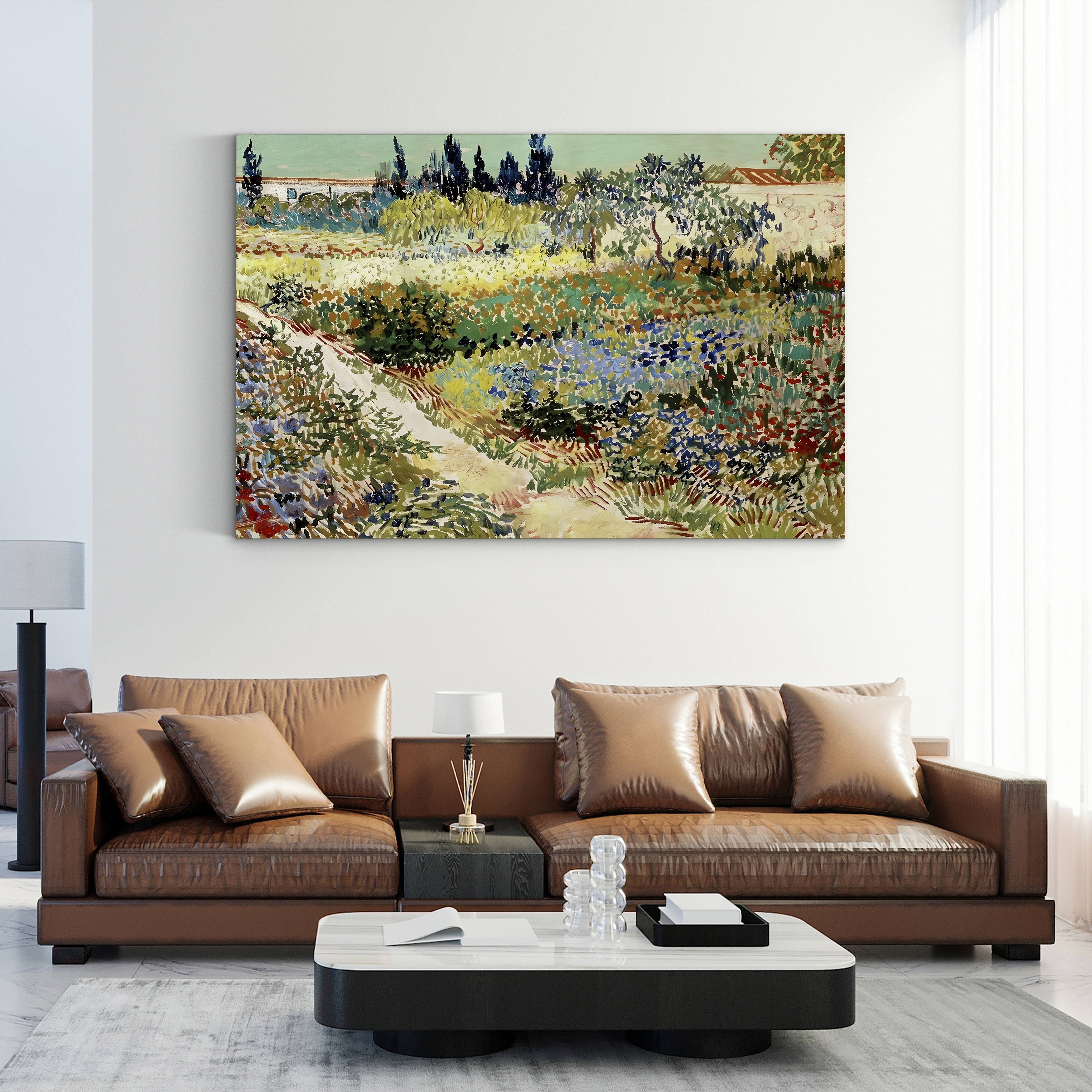 The Garden at Arles, 1888 – Vincent van Gogh Wall Art | Post-Impressionist Garden Canvas Print