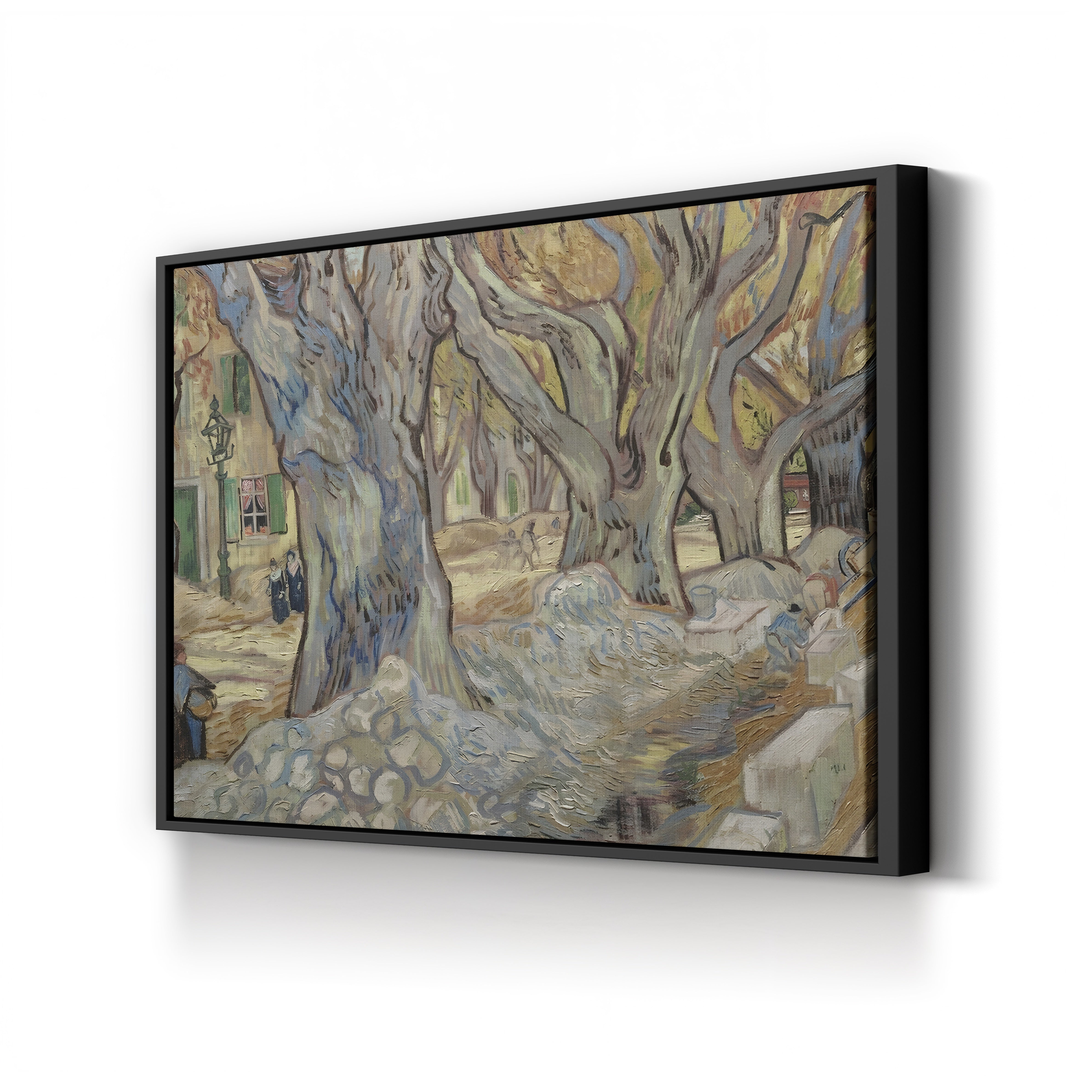 The Large Plane Trees (Road Menders at Saint-Rémy), 1889 – Vincent van Gogh Wall Art | Post-Impressionist Canvas Print