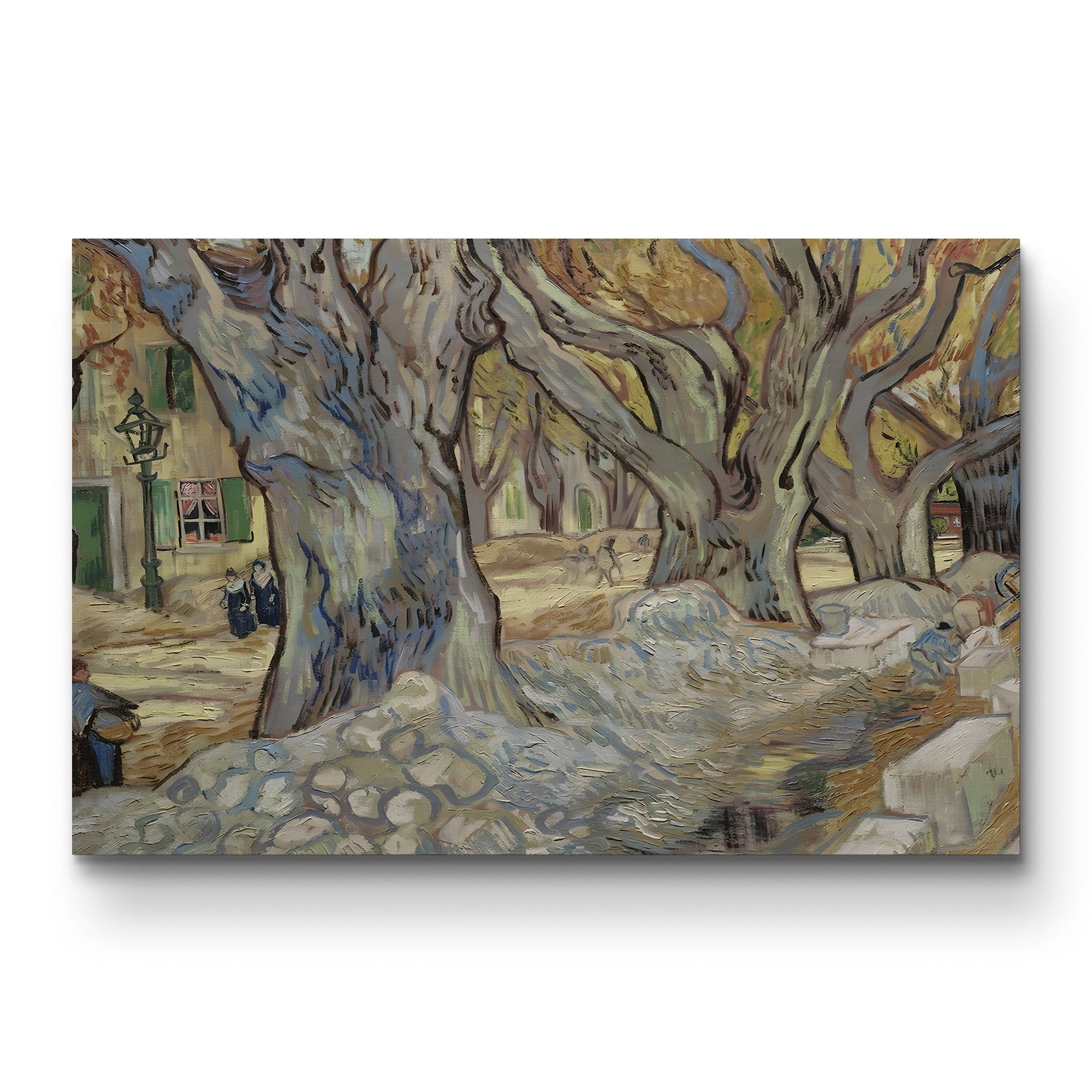The Large Plane Trees (Road Menders at Saint-Rémy), 1889 – Vincent van Gogh Wall Art | Post-Impressionist Canvas Print