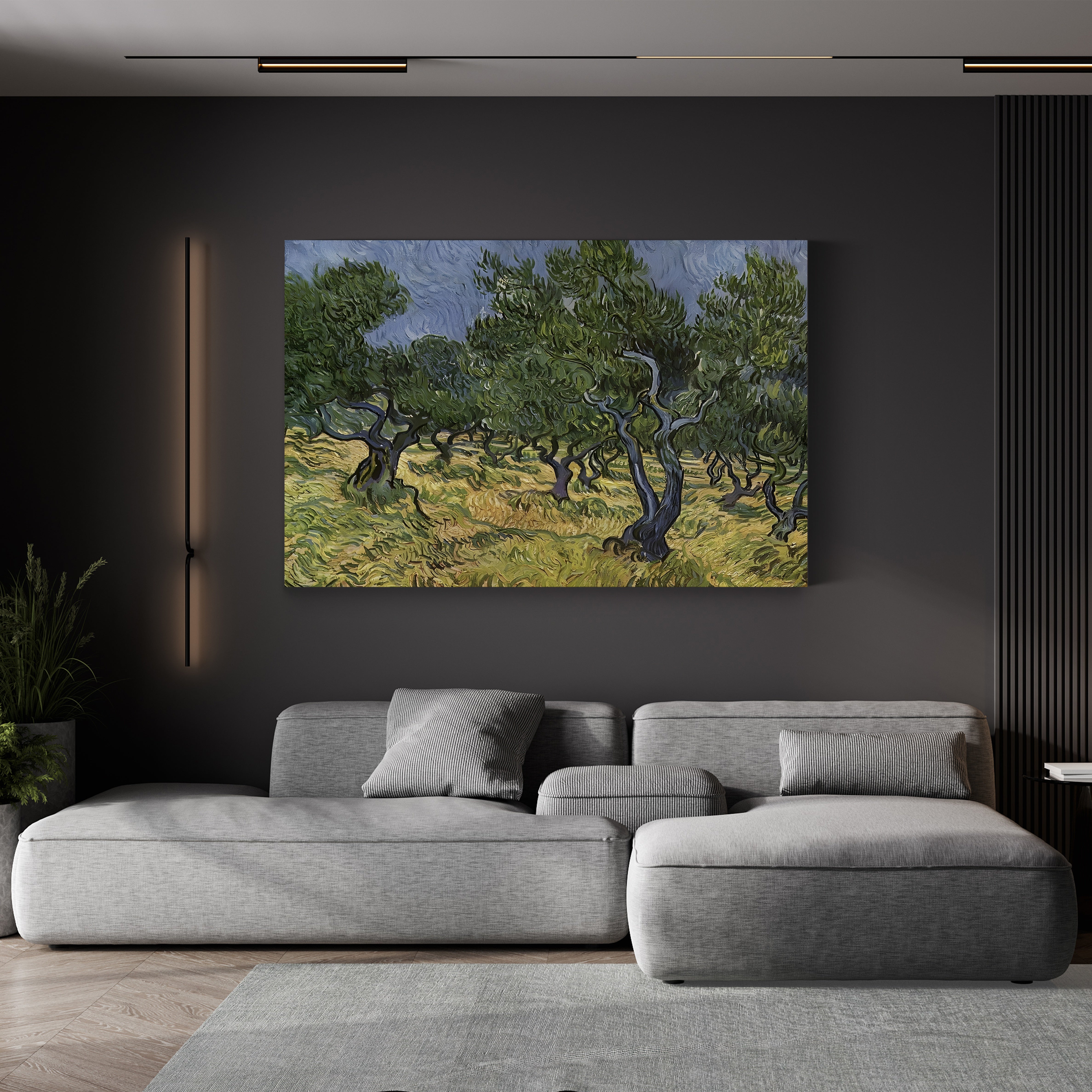 The Olive Grove – Vincent van Gogh Wall Art | Post-Impressionist Provençal Landscape Canvas Print