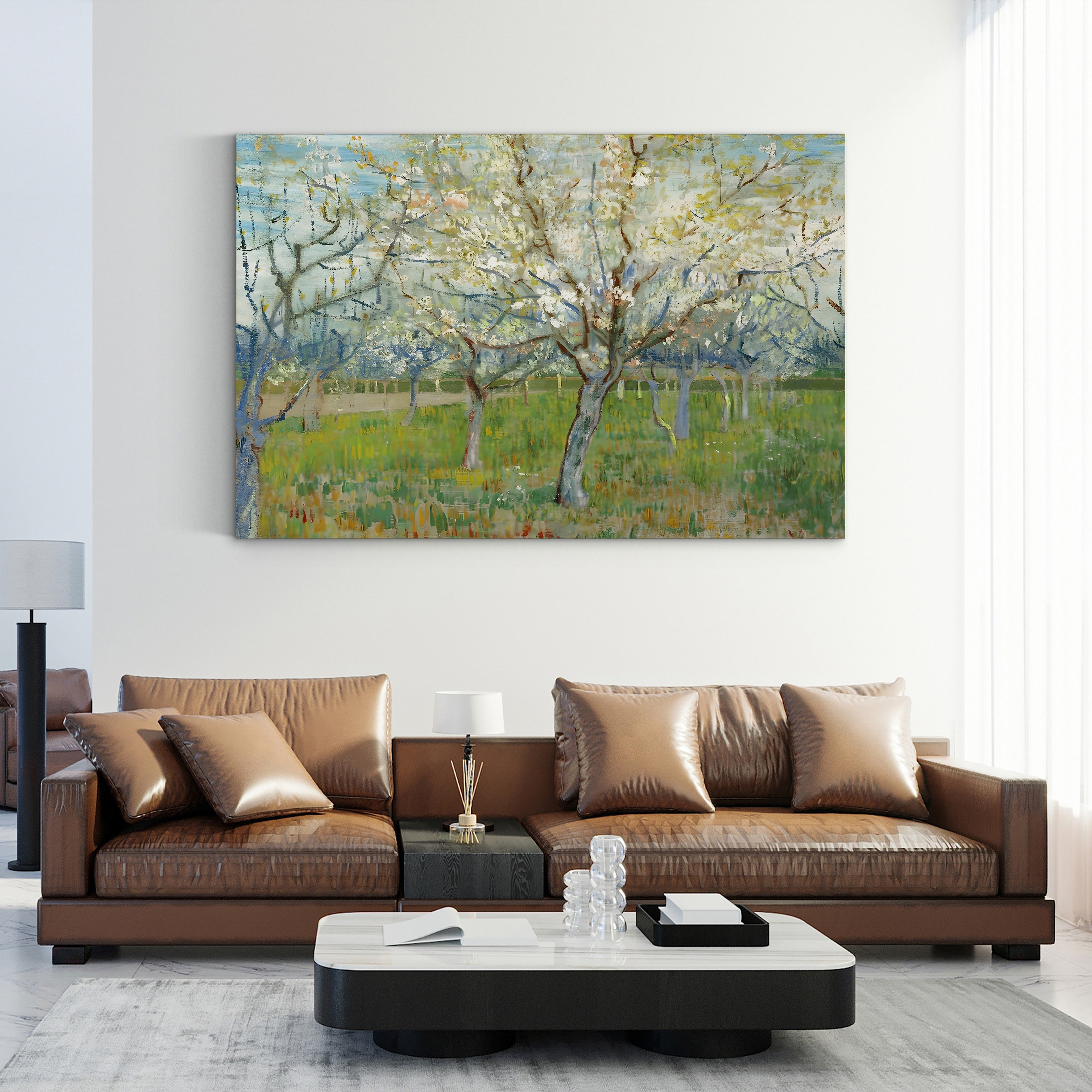 The Pink Orchard – Vincent van Gogh Wall Art | Post-Impressionist Spring Blossom Canvas Print