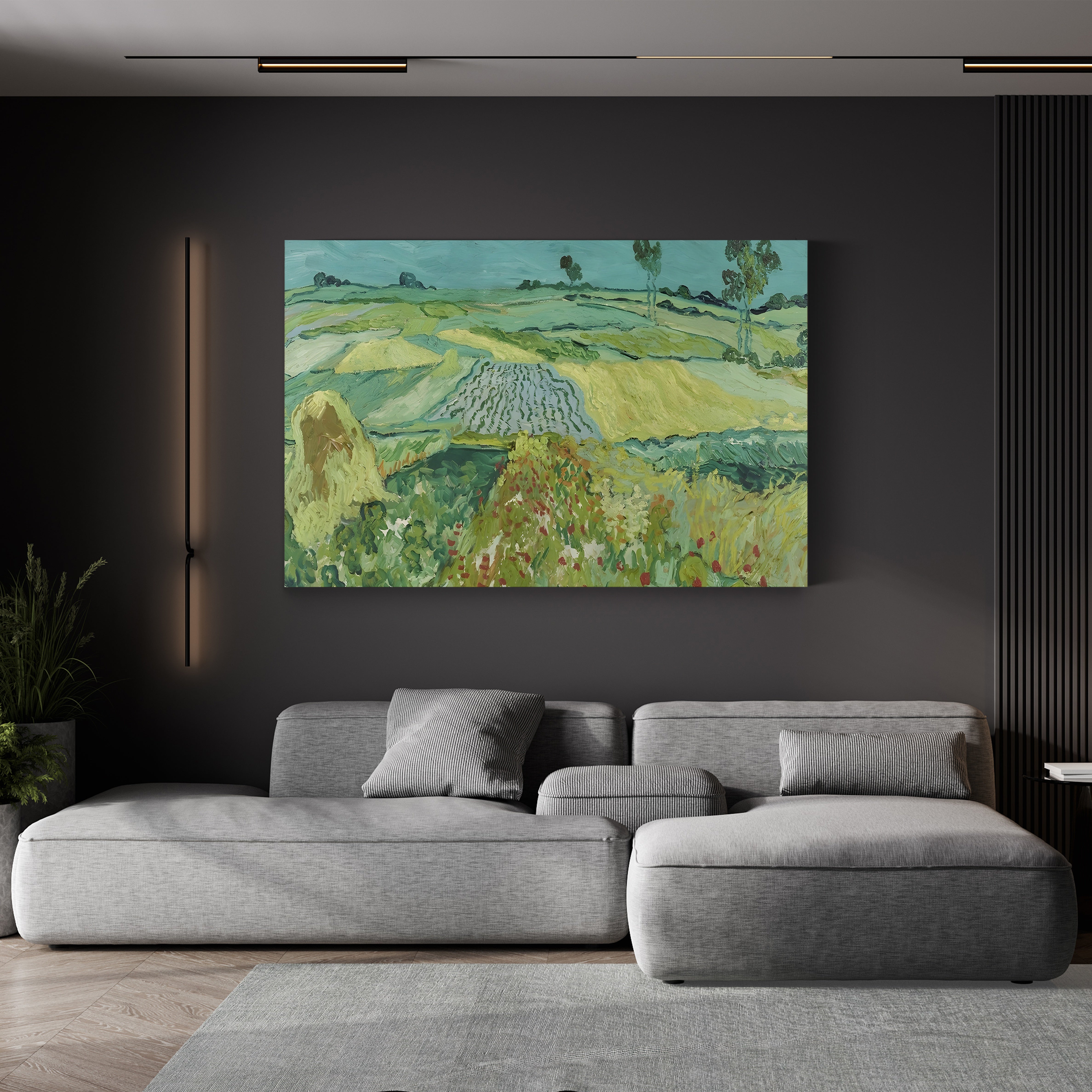 The Plain near Auvers, 1890 – Vincent van Gogh Wall Art | Post-Impressionist Landscape Canvas Print