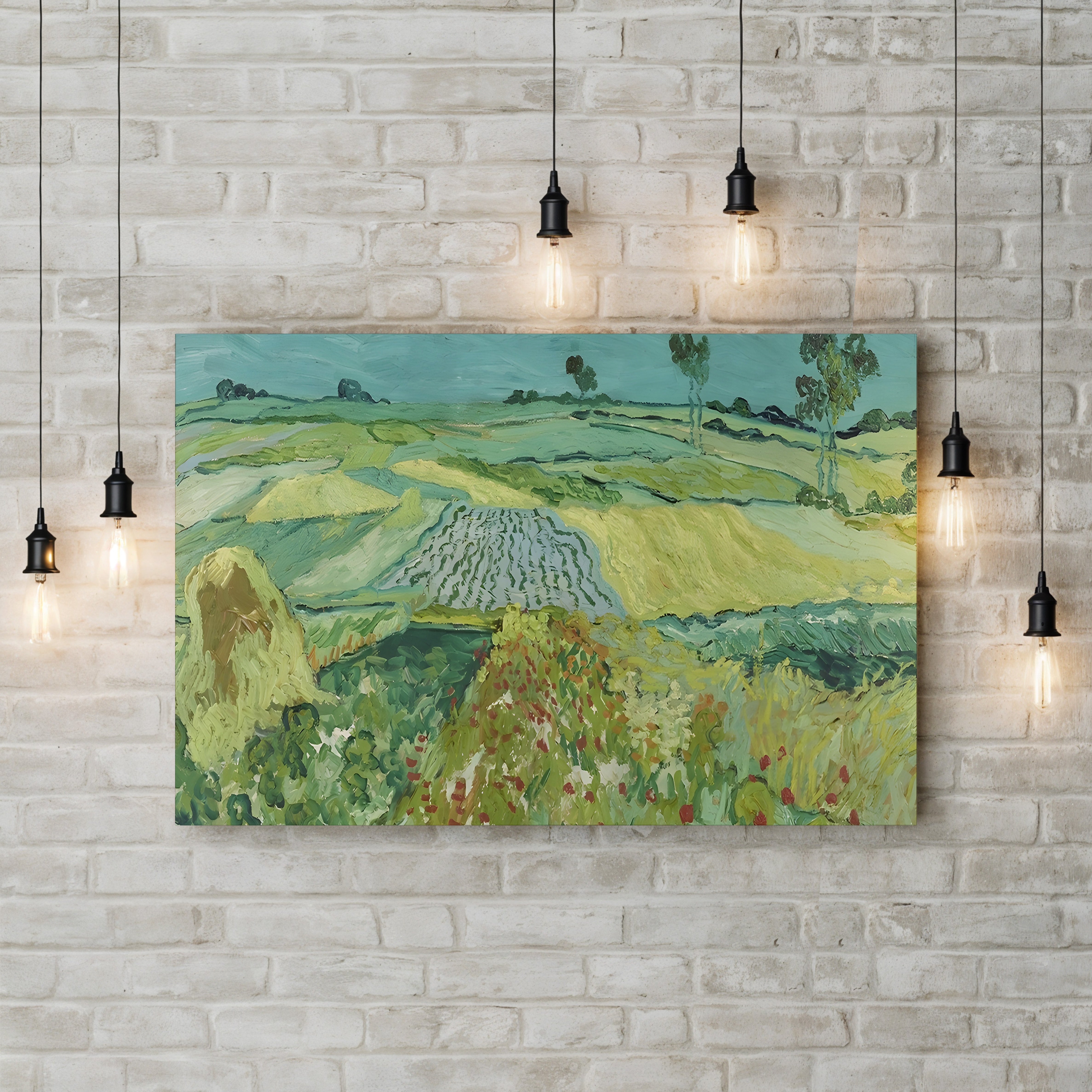 The Plain near Auvers, 1890 – Vincent van Gogh Wall Art | Post-Impressionist Landscape Canvas Print