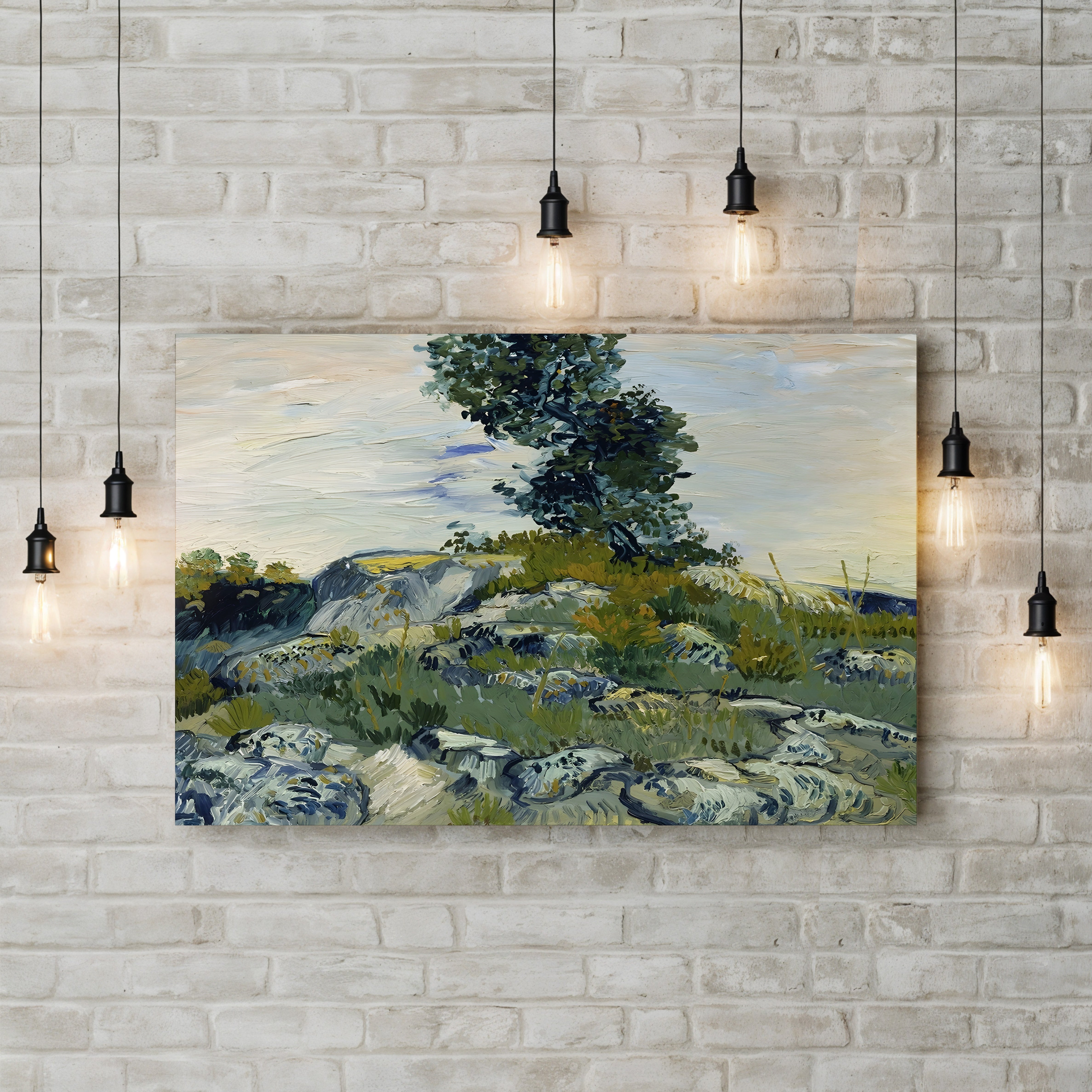 The Rocks, 1888 – Vincent van Gogh Wall Art | Post-Impressionist Arles Landscape Canvas Print
