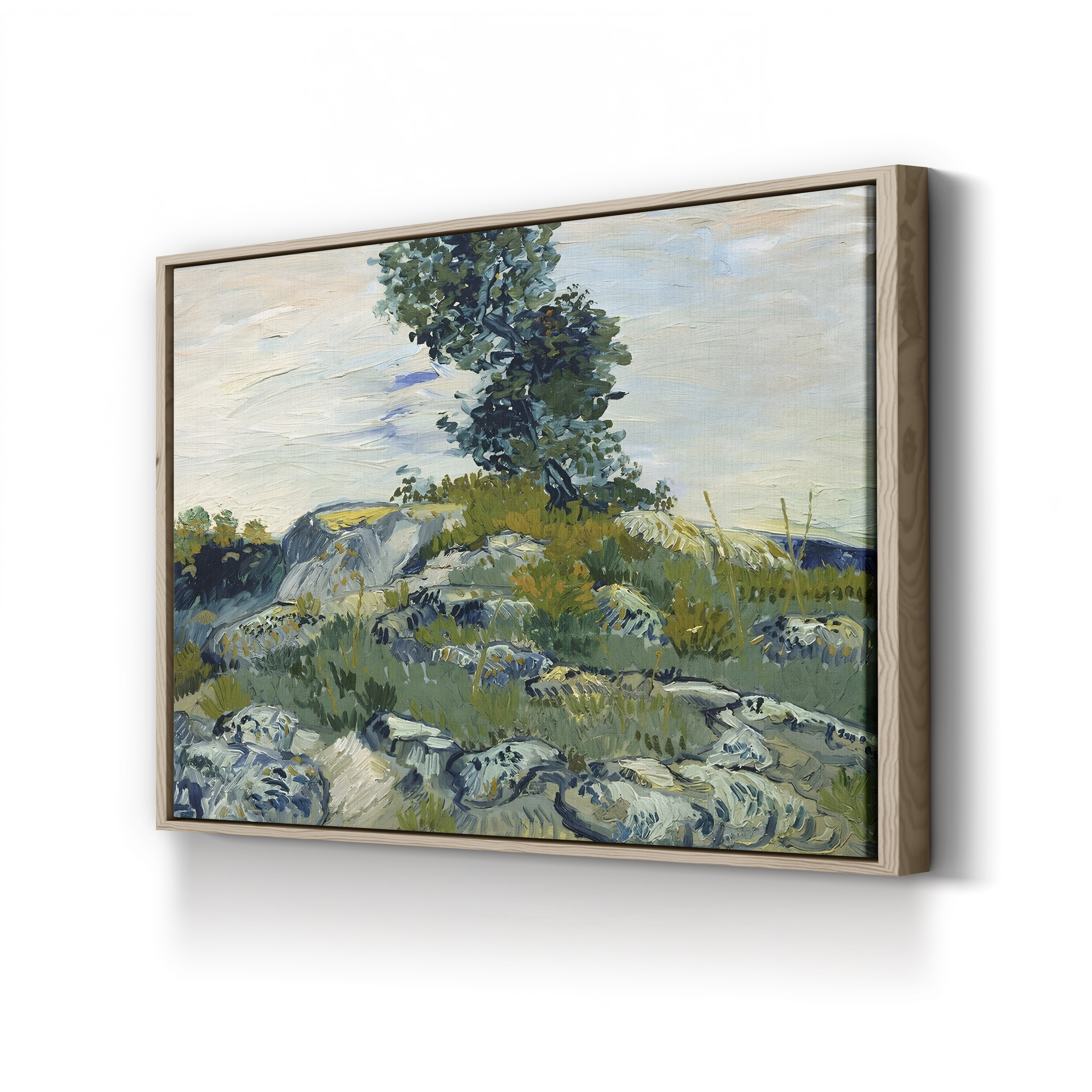 The Rocks, 1888 – Vincent van Gogh Wall Art | Post-Impressionist Arles Landscape Canvas Print