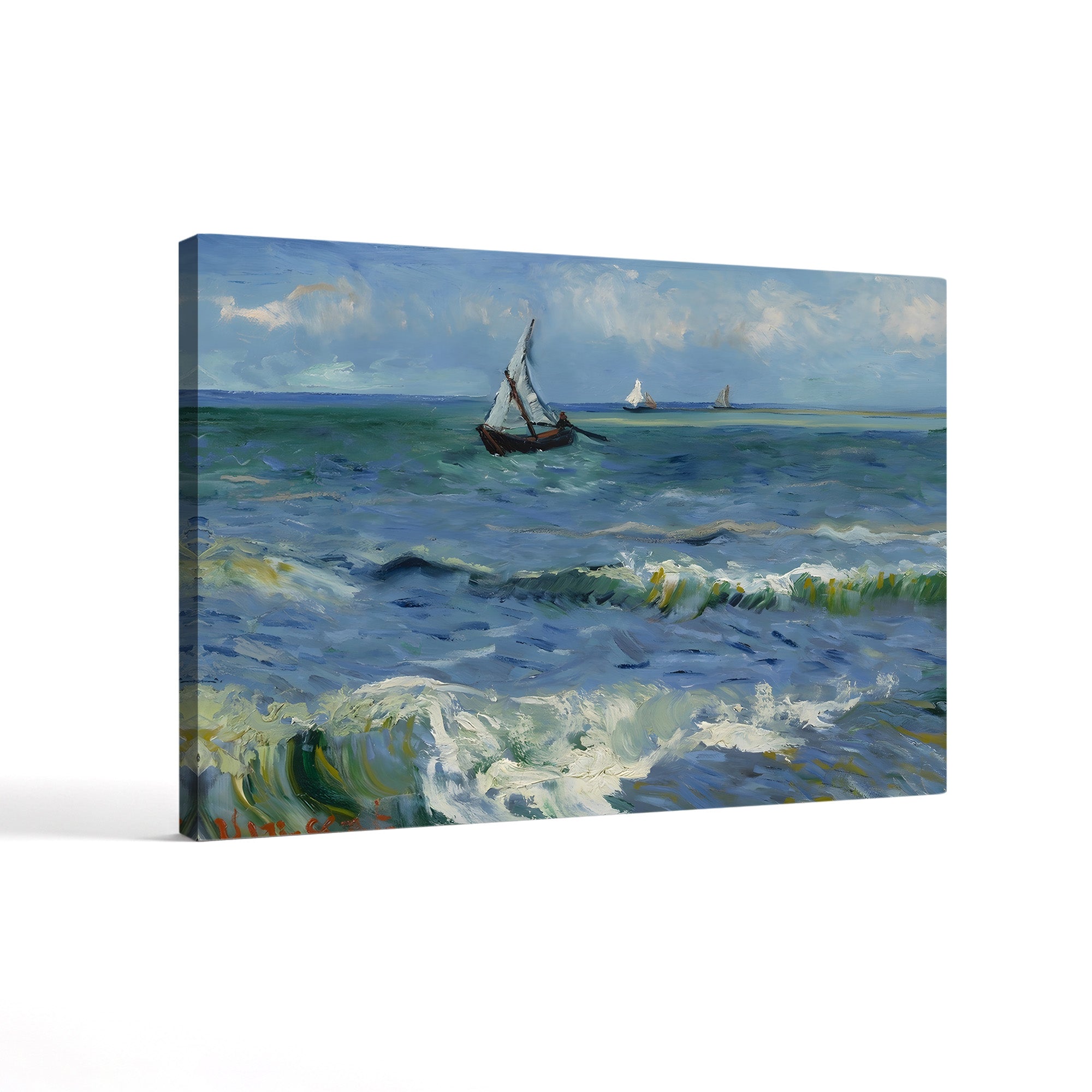 The Sea near Saintes-Maries-de-la-Mer, 1888 – Vincent van Gogh Wall Art | Post-Impressionist Seascape Canvas Print
