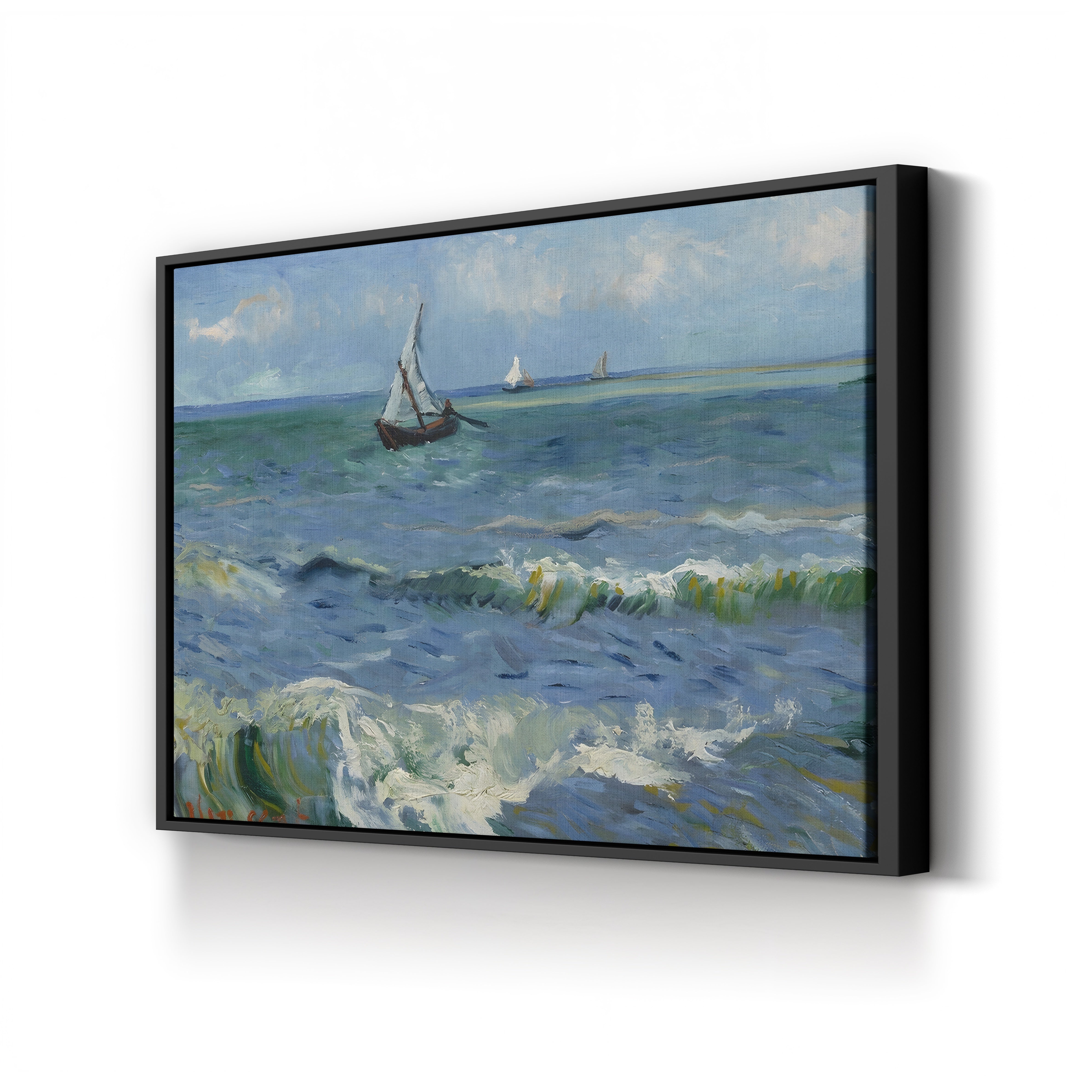 The Sea near Saintes-Maries-de-la-Mer, 1888 – Vincent van Gogh Wall Art | Post-Impressionist Seascape Canvas Print