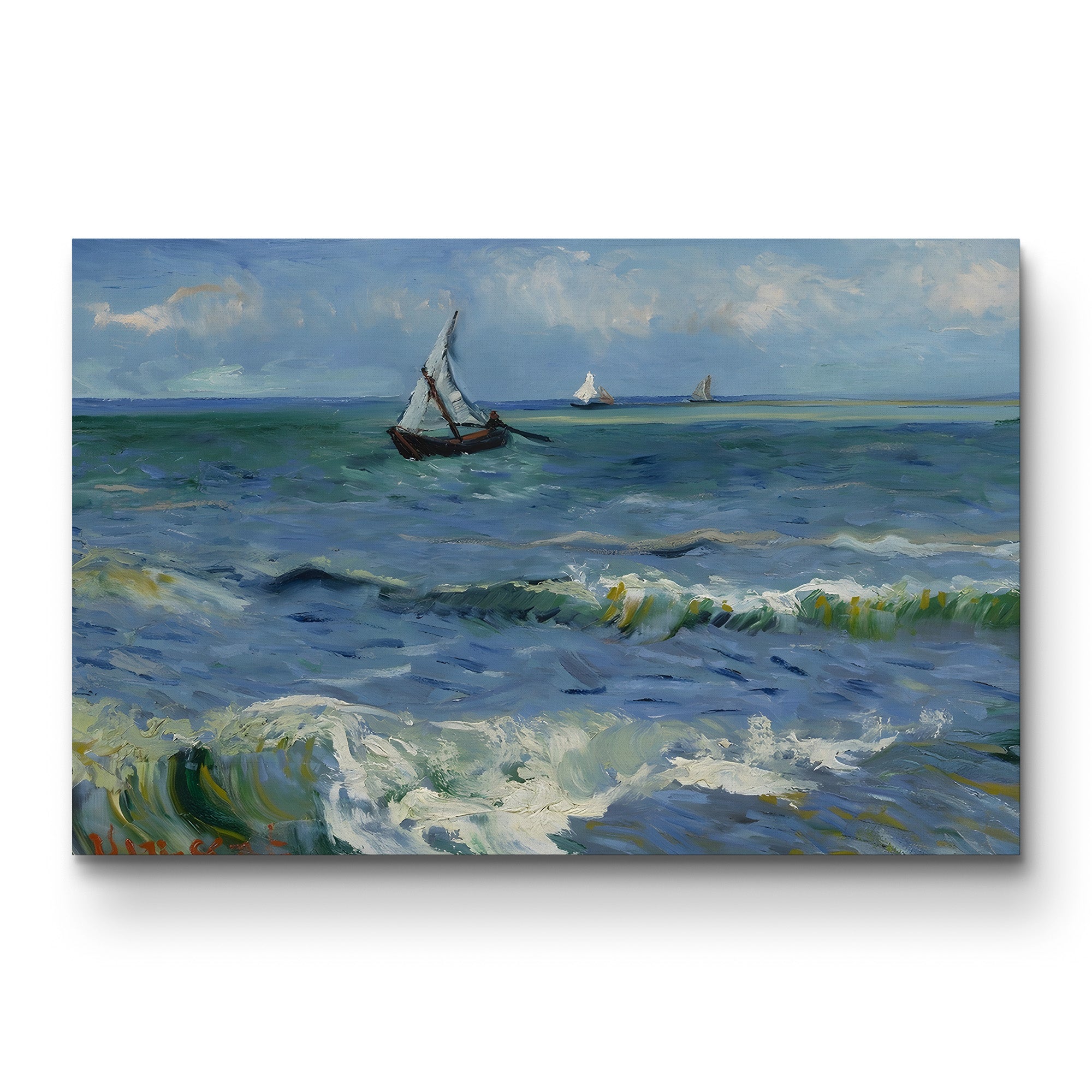 The Sea near Saintes-Maries-de-la-Mer, 1888 – Vincent van Gogh Wall Art | Post-Impressionist Seascape Canvas Print