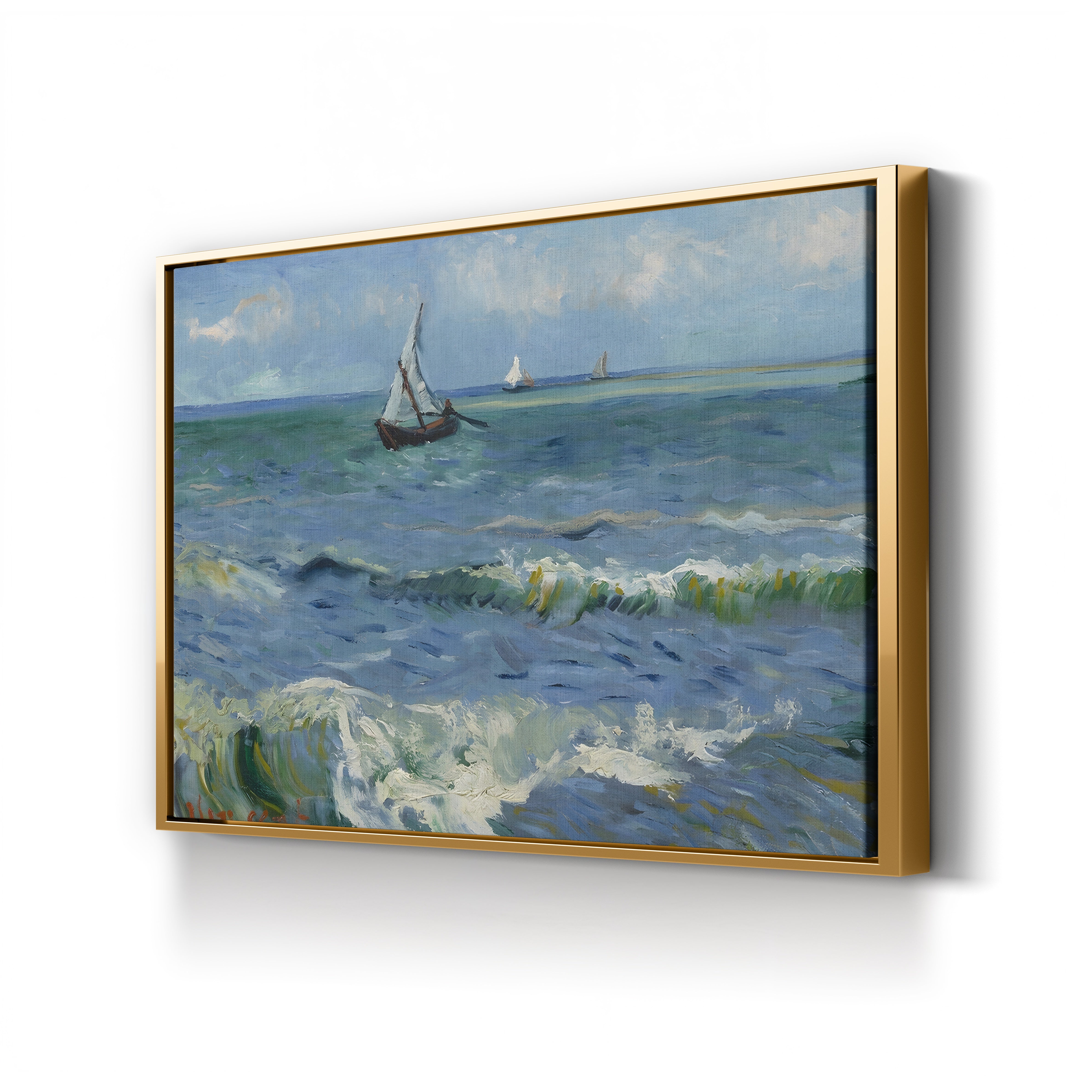 The Sea near Saintes-Maries-de-la-Mer, 1888 – Vincent van Gogh Wall Art | Post-Impressionist Seascape Canvas Print