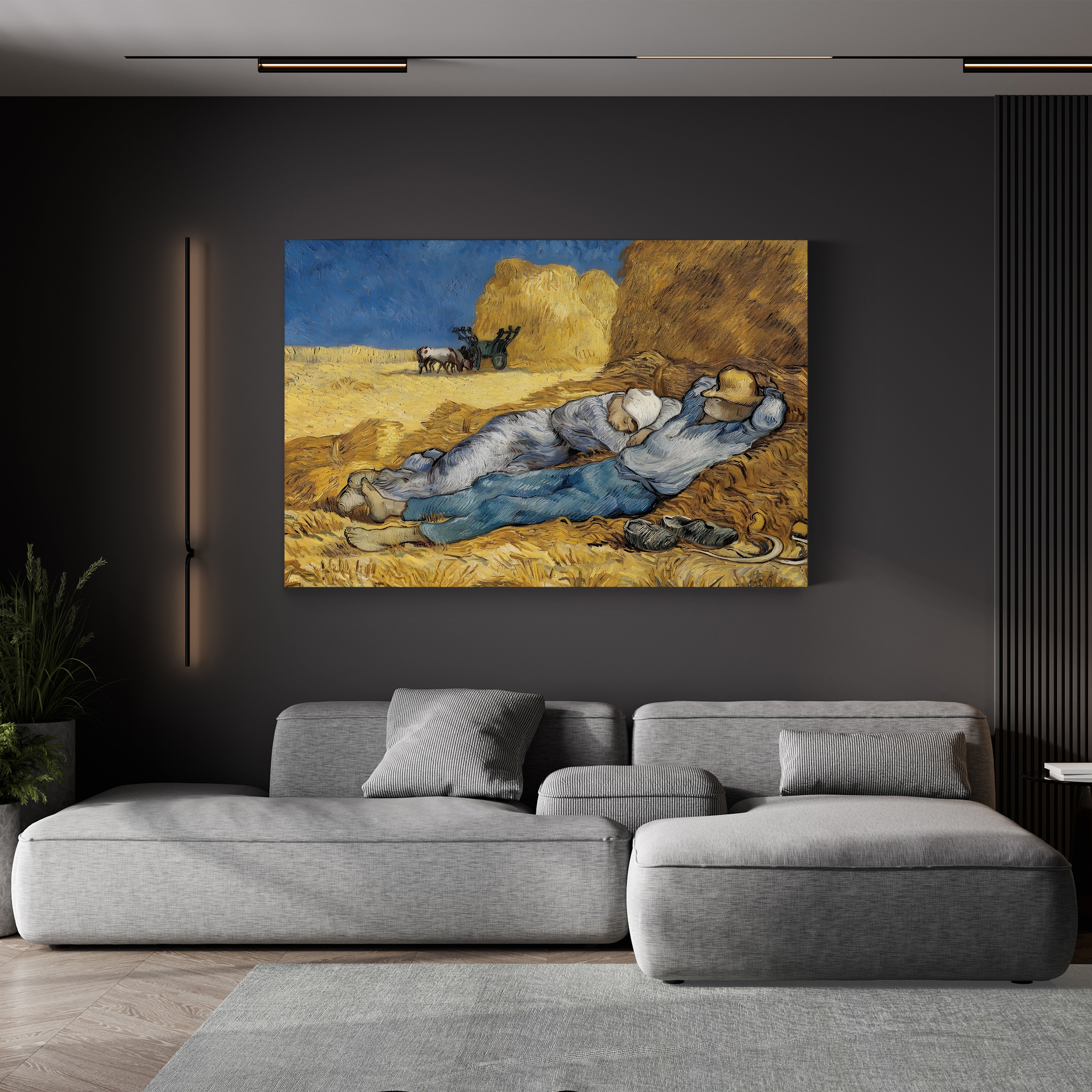 The Siesta (After Millet), 1890 – Vincent van Gogh Wall Art | Post-Impressionist Figure Canvas Print