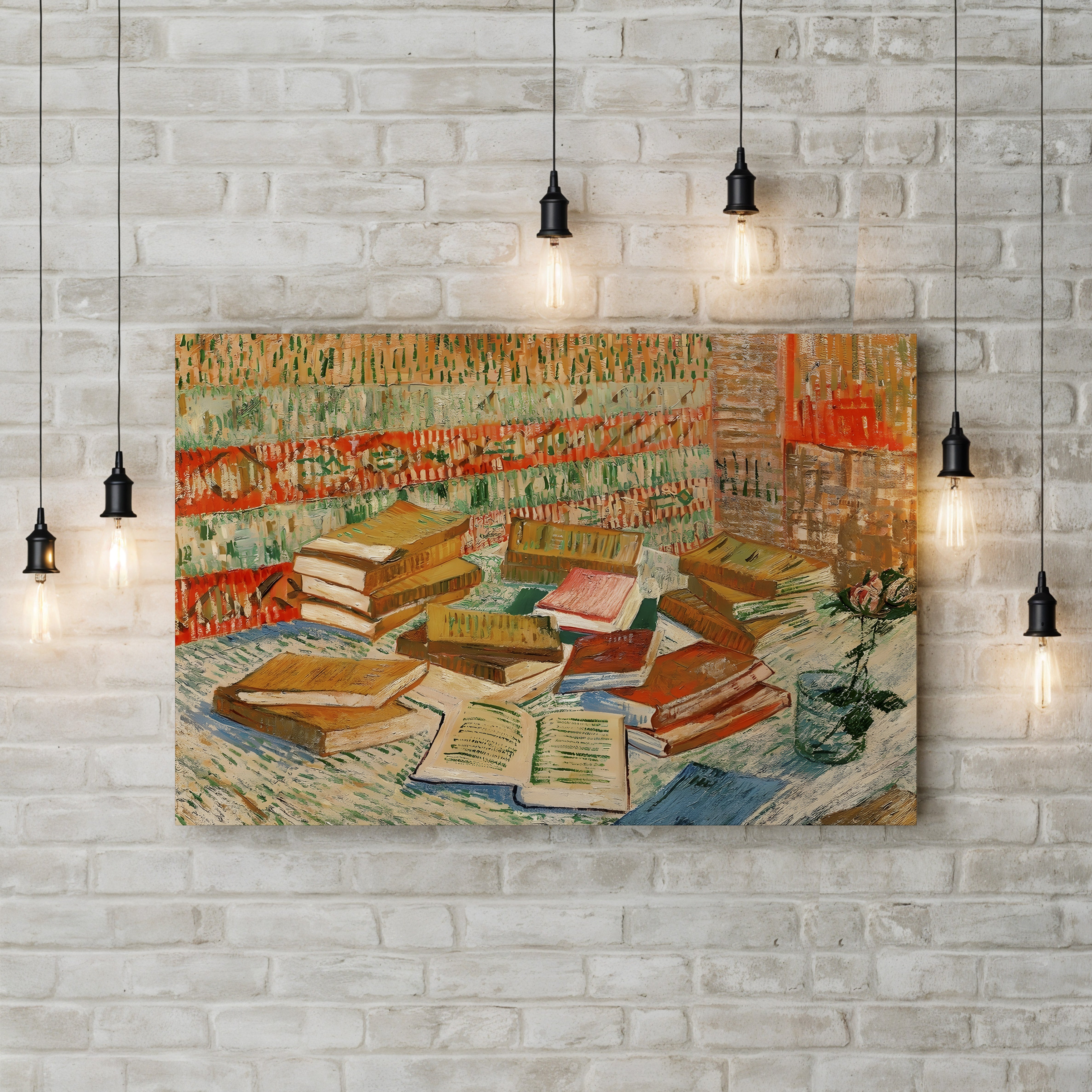 The Yellow Books (Parisian Novels), 1887 – Vincent van Gogh Wall Art | Post-Impressionist Still Life Canvas Print