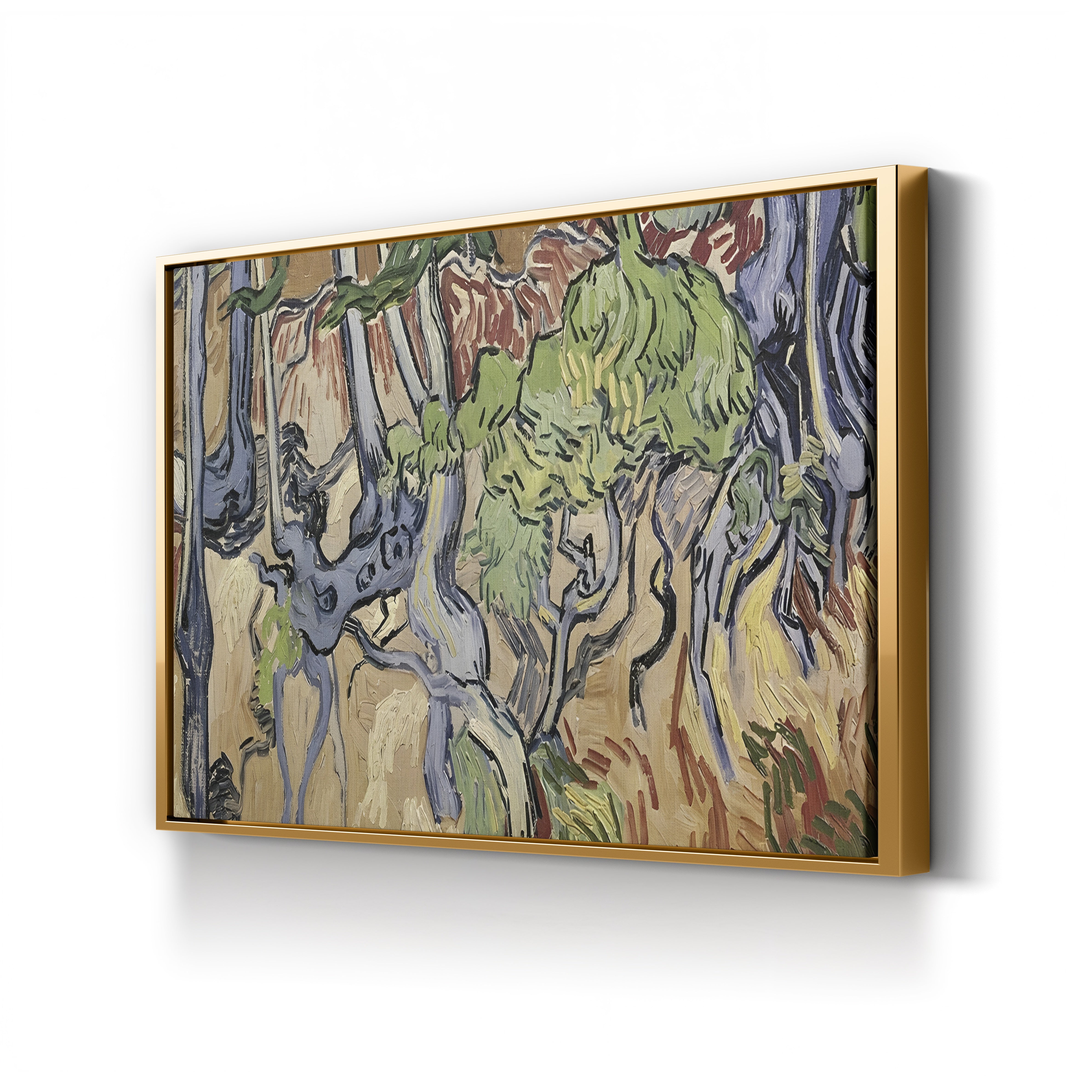 Tree Roots by Vincent van Gogh canvas print in gold frame